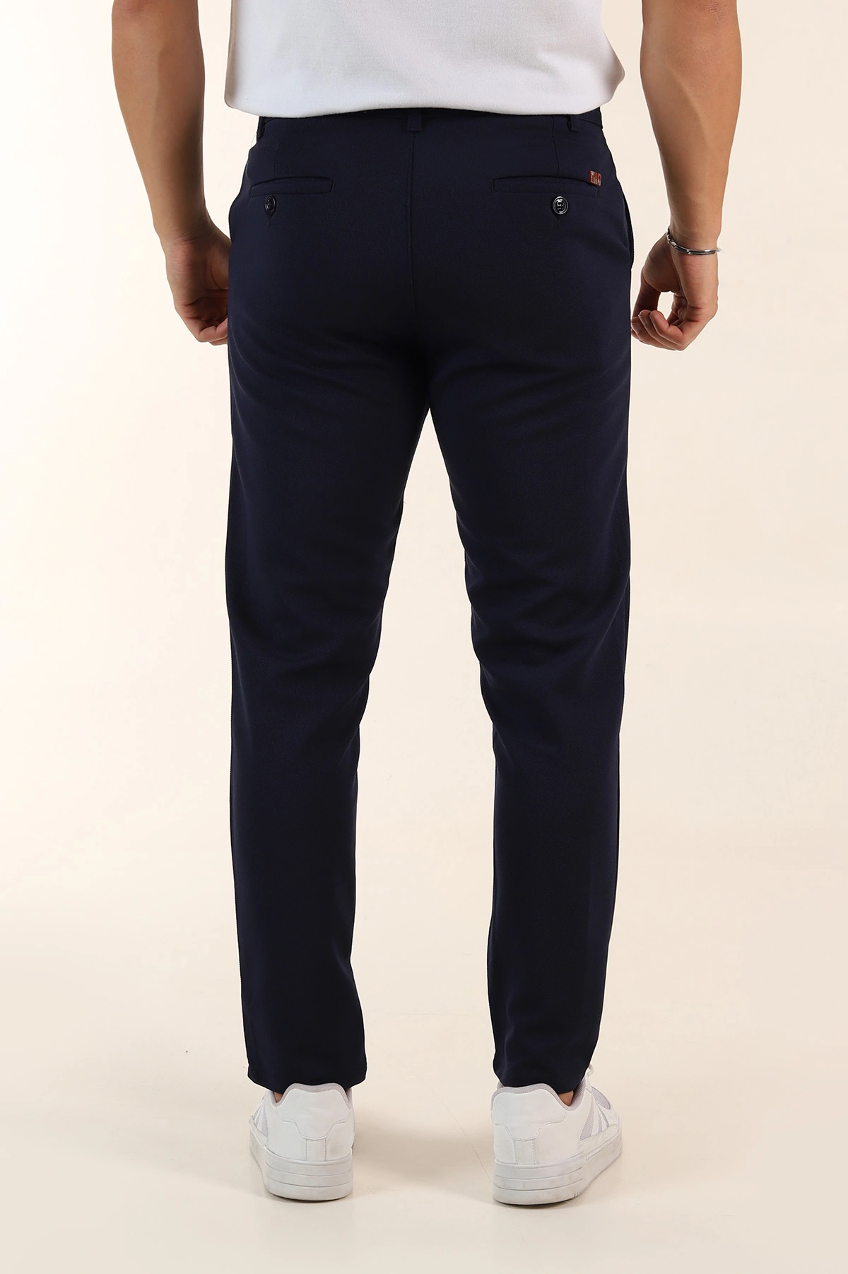 Lacivert Slim Fit Örme Kumaş Erkek Pantolon 391309