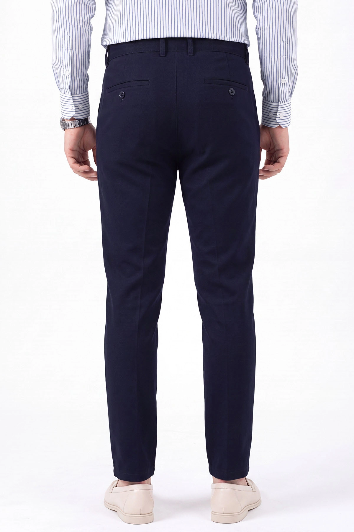 Lacivert Slim Fit Petek Armürlü Erkek Pantolon 472205