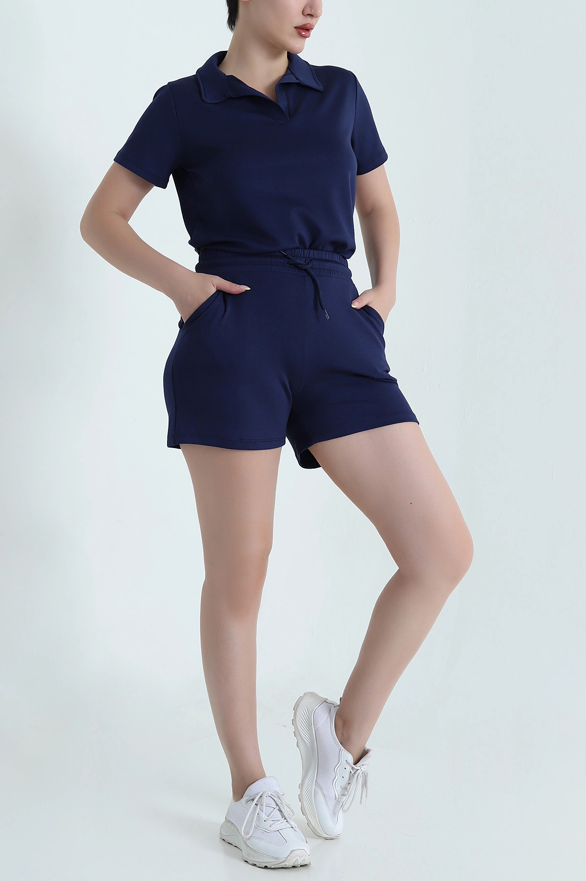 Lacivert Şortlu Modal Kadın İkili Takım 470049