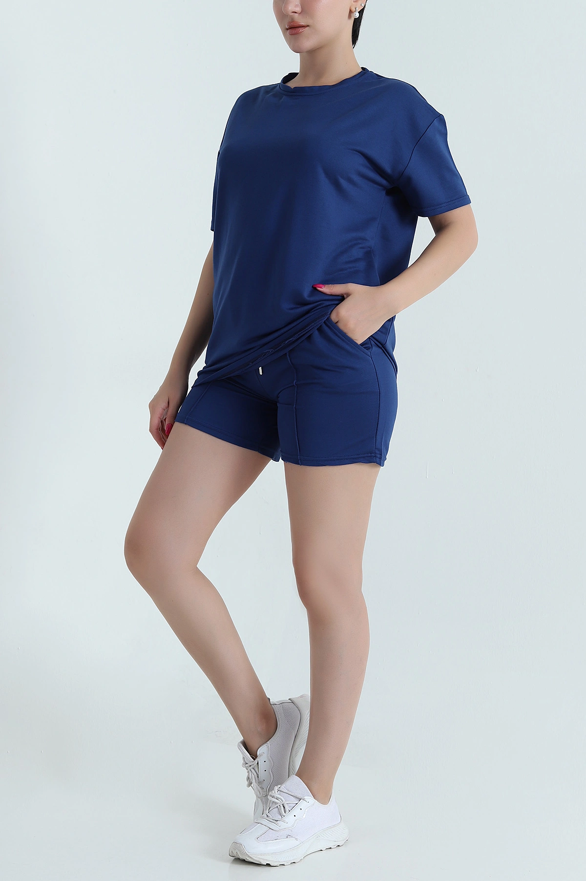 Lacivert Şortlu Modal Kadın İkili Takım 474385