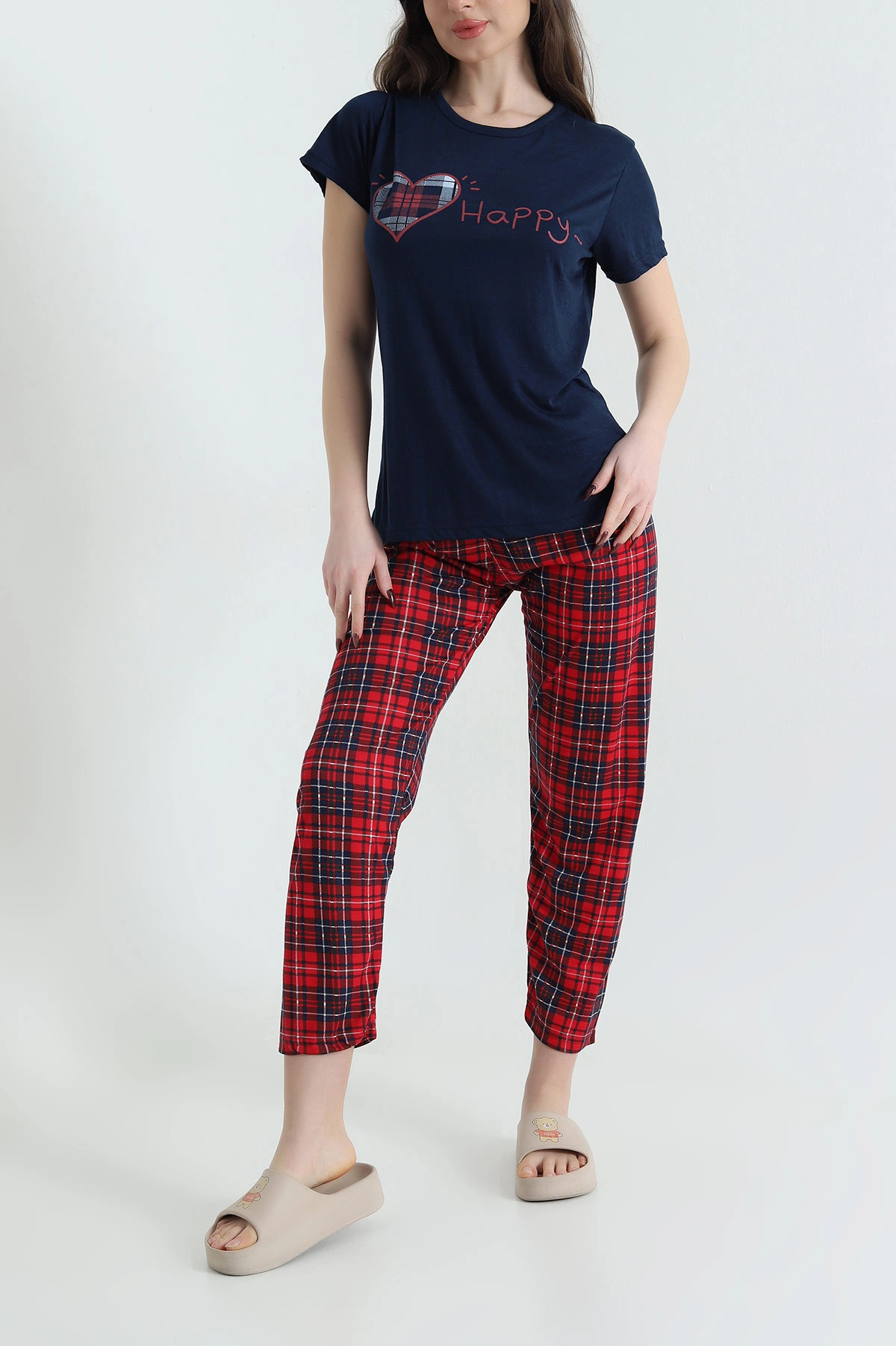 Lacivert Stella Viskon Kadın Pijama Takımı 434401