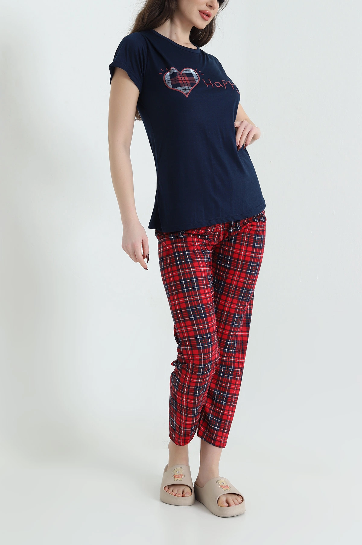Lacivert Stella Viskon Kadın Pijama Takımı 434401