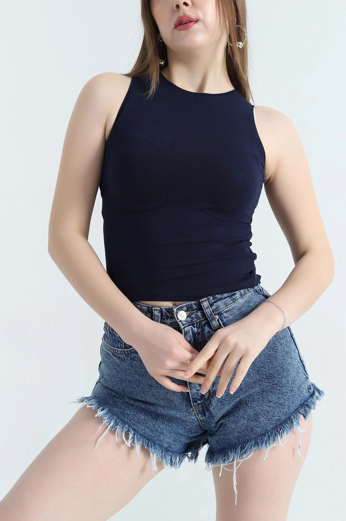 Lacivert Süprem Kolsuz Atlet Bluz 337706