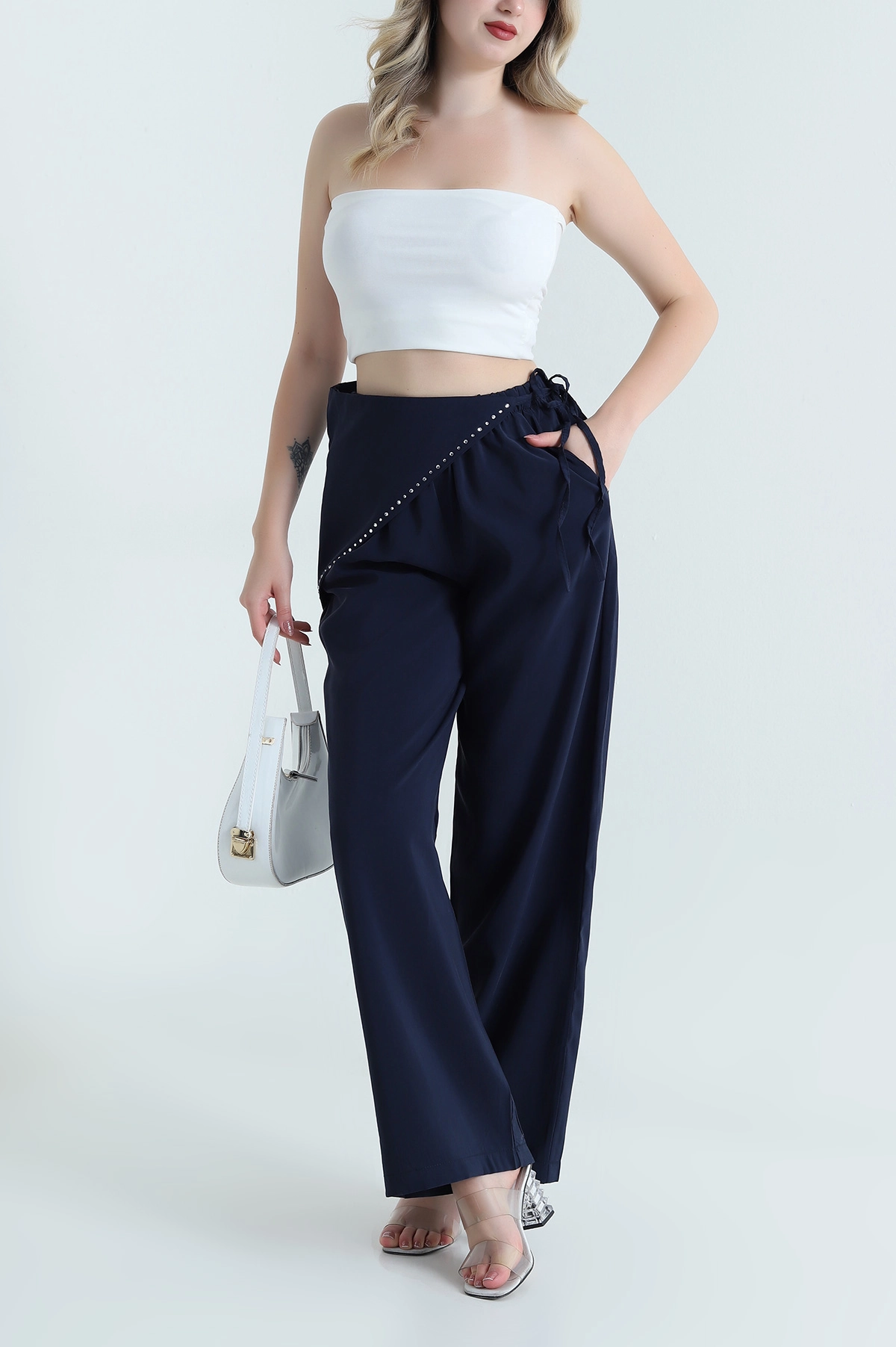 Lacivert Suwet Modal Kumaş Kadın Pantolon 467094