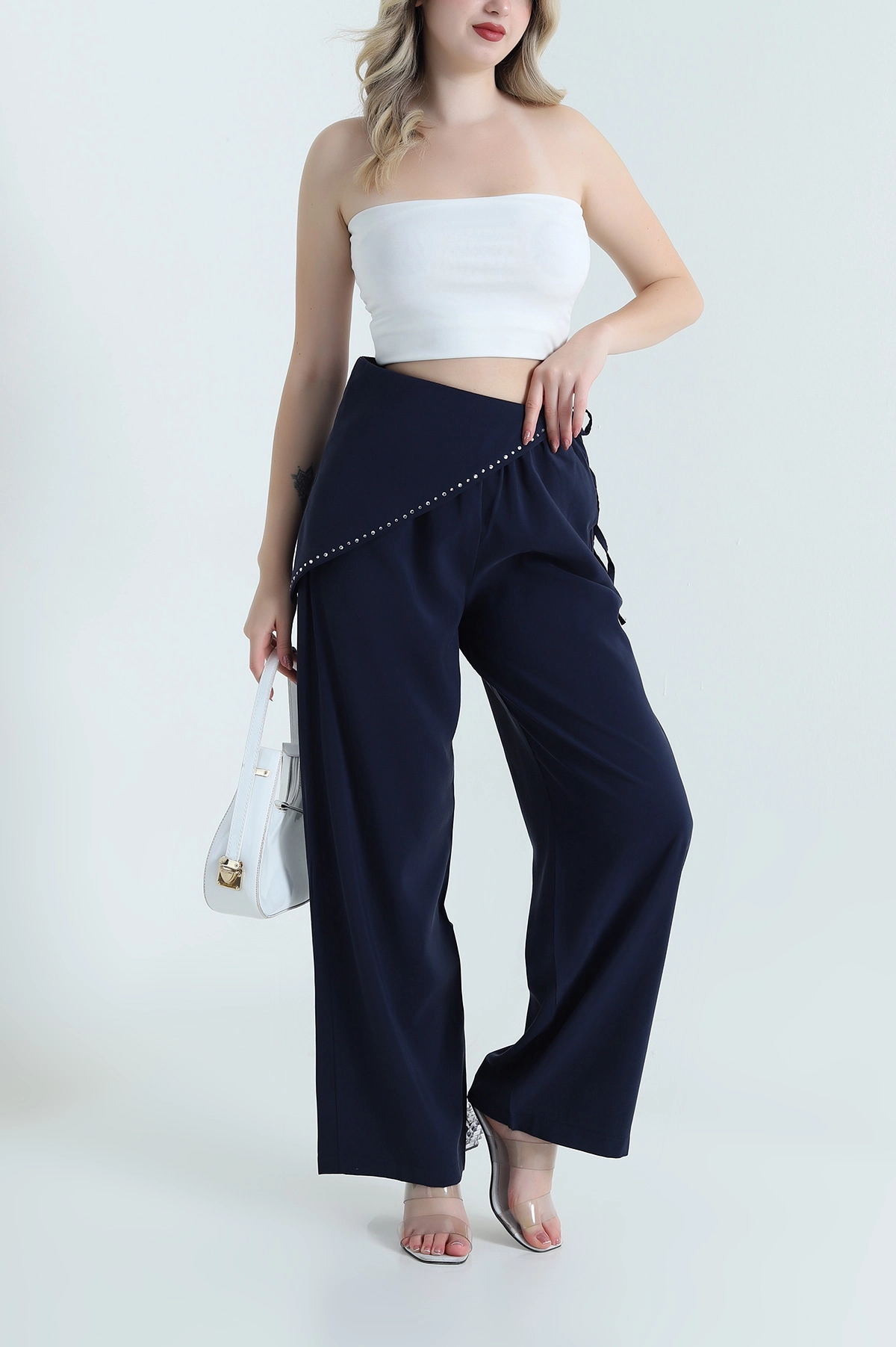 Lacivert Suwet Modal Kumaş Kadın Pantolon 467094