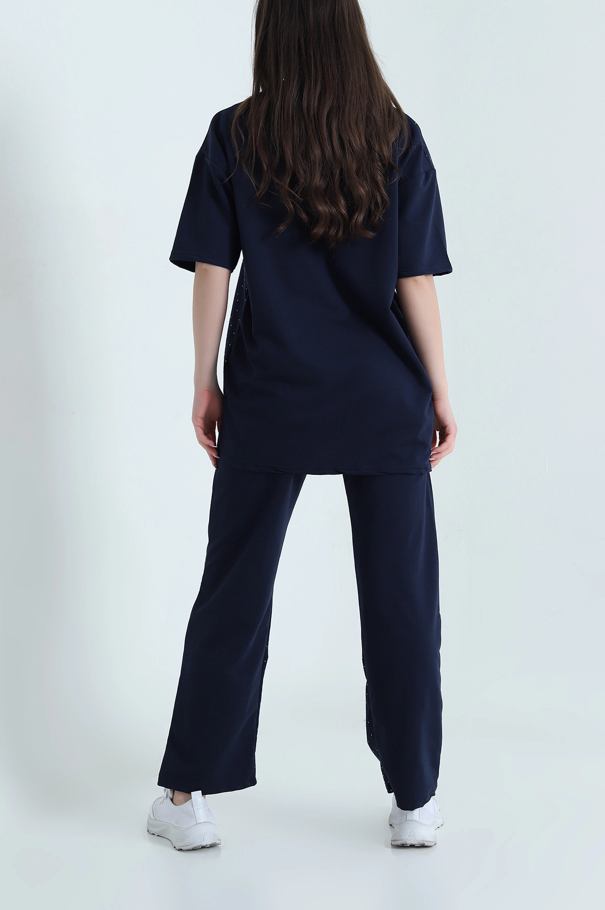 Lacivert Taşlı Kristal Kadın İkili Takım 454526