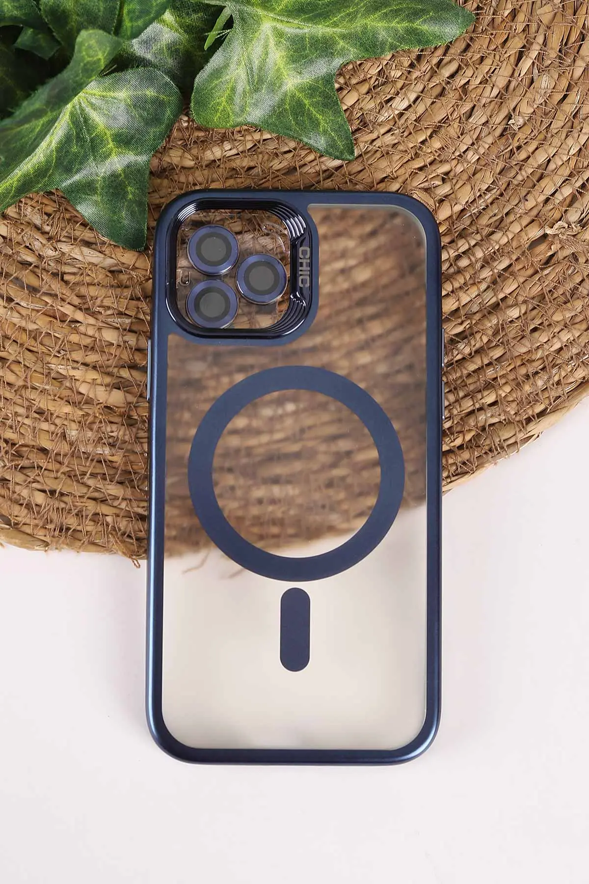 Lacivert TeknoCase İphone 12/12 Pro Uyumlu Believe Serisi Lens Hediyeli Silikon Telefon Kılıfı 472494