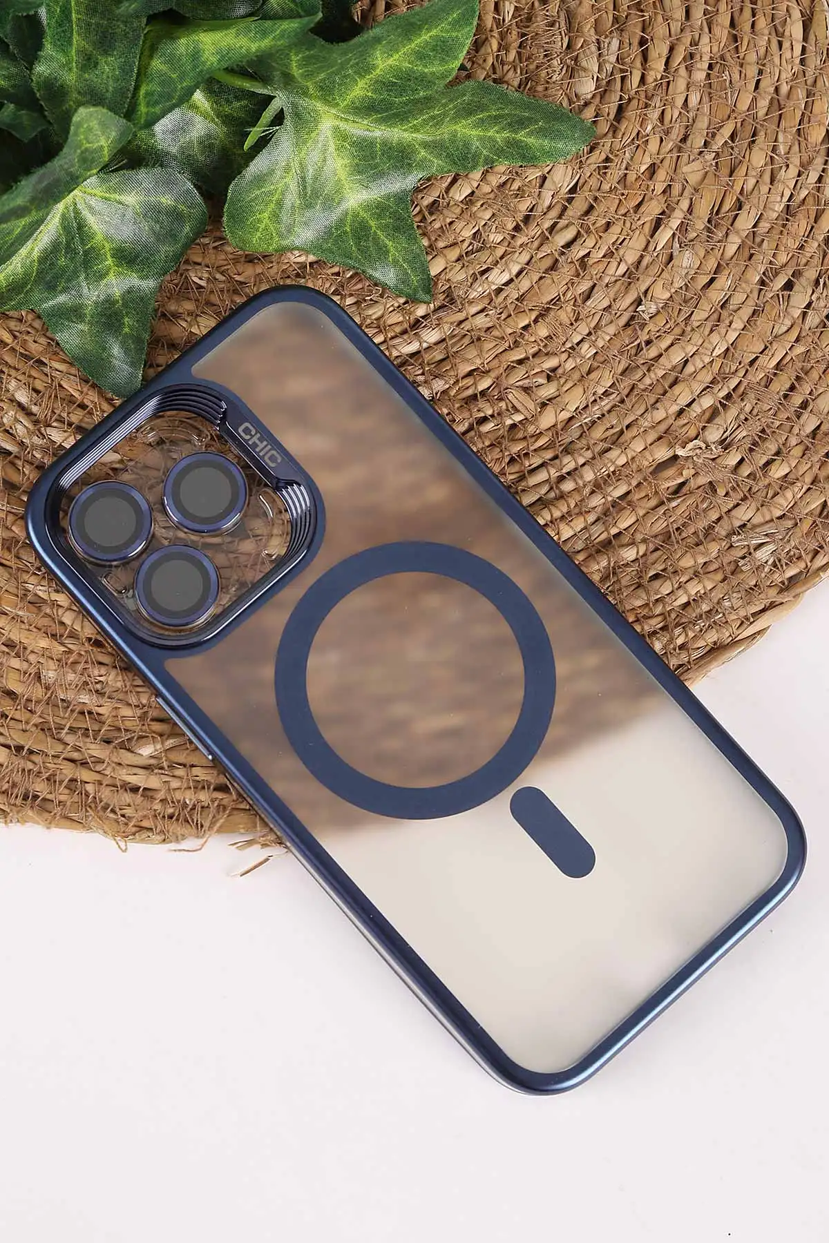 Lacivert TeknoCase İphone 15 Pro Max Uyumlu Believe Serisi Lens Hediyeli Silikon Telefon Kılıfı 472524