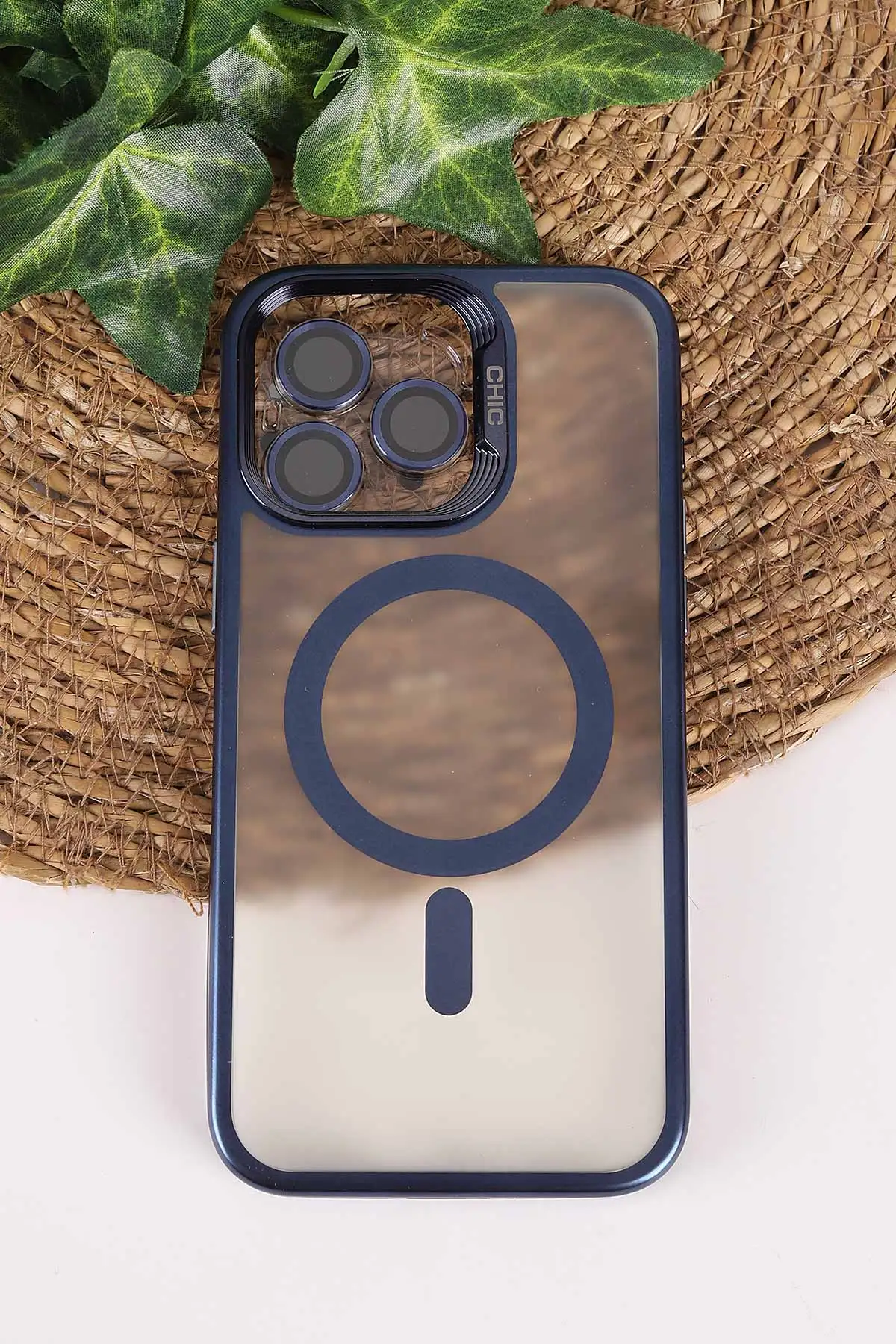 Lacivert TeknoCase İphone 15 Pro Max Uyumlu Believe Serisi Lens Hediyeli Silikon Telefon Kılıfı 472524