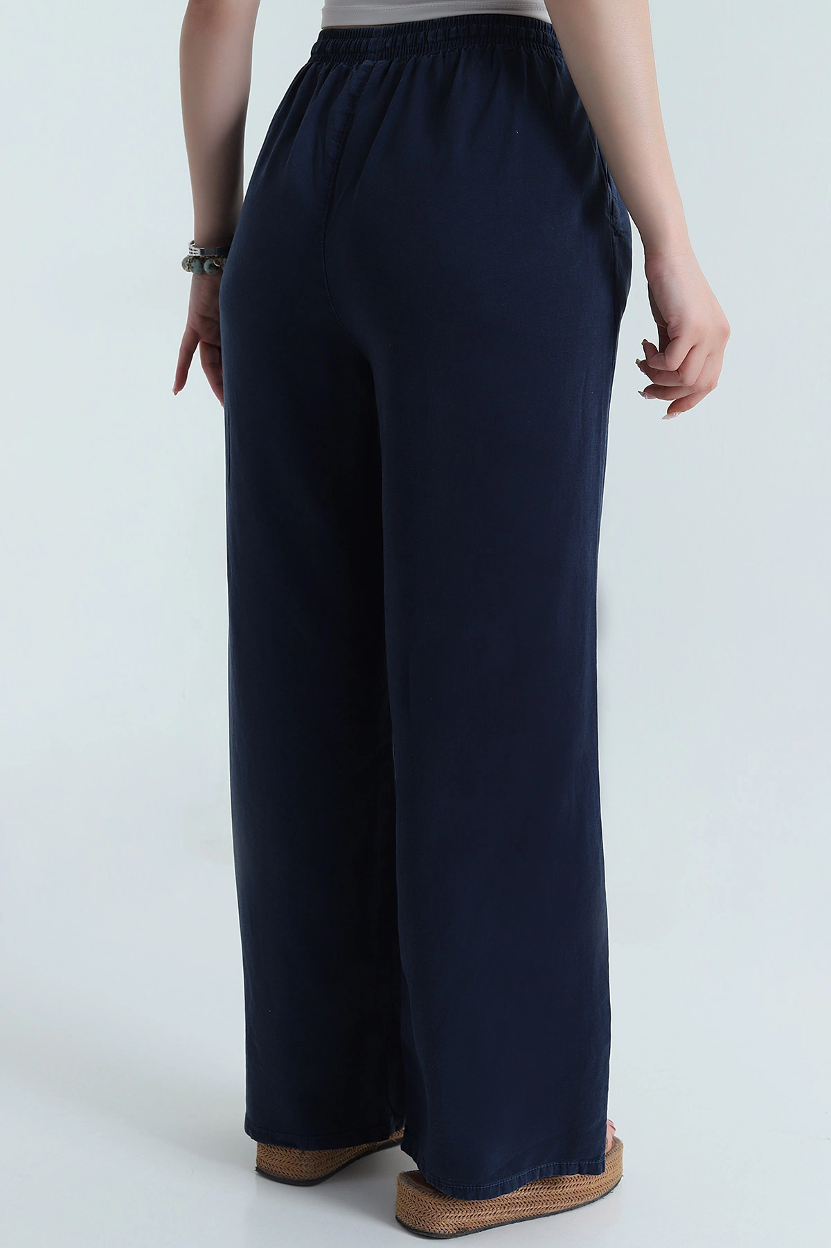 Lacivert Tensel Modal Palazzo Kadın Pantolon 478756