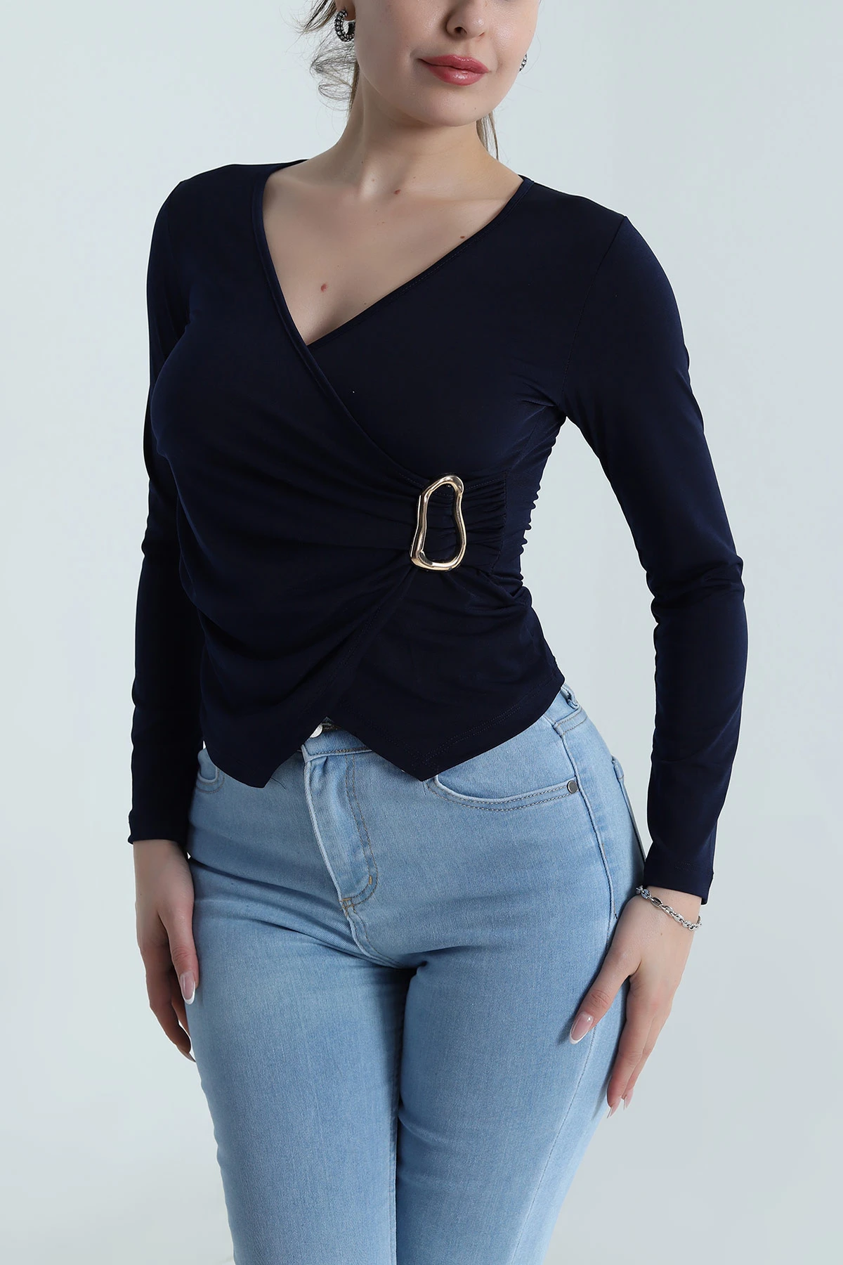 Lacivert Tokalı Sandy Kadın Bluz 488669