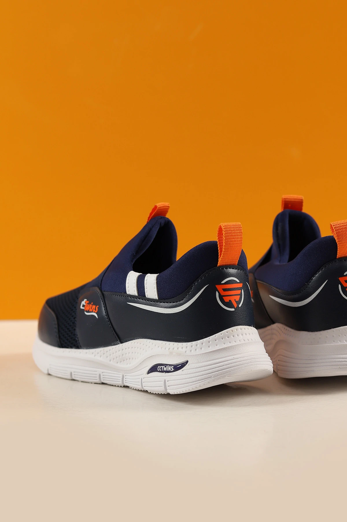 Lacivert Turuncu (31-35 Filet) Twins Baskılı Triko Bağcıksız  Çocuk Spor Ayakkabı 257288