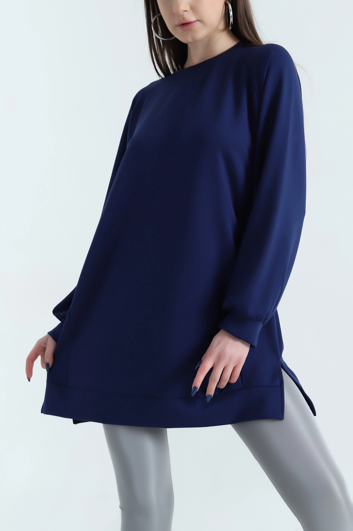 Lacivert Yanları Parçalı Oysho Tunik 339076