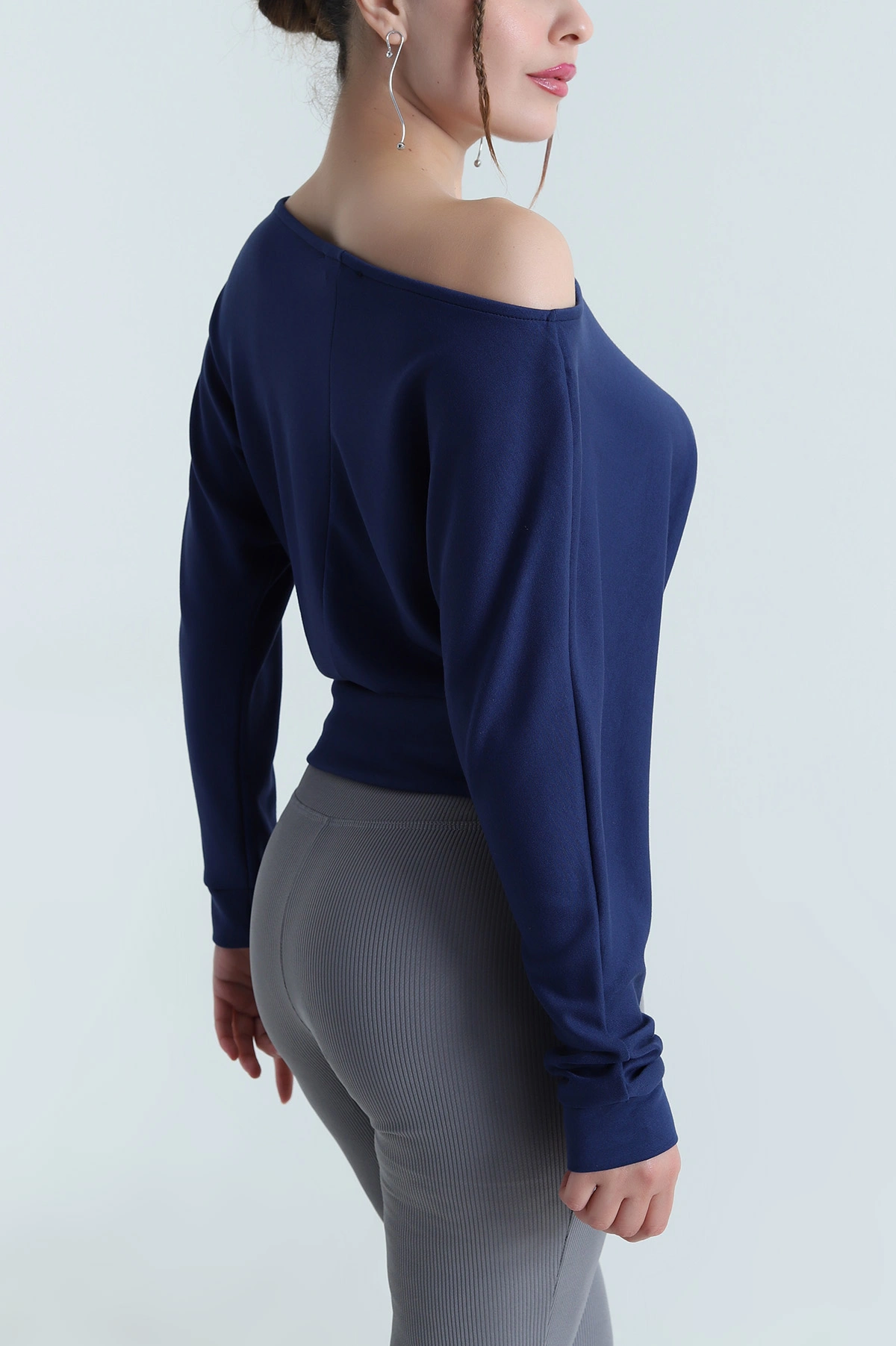 Lacivert Yarasa Kol Modal Kadın Bluz 482797