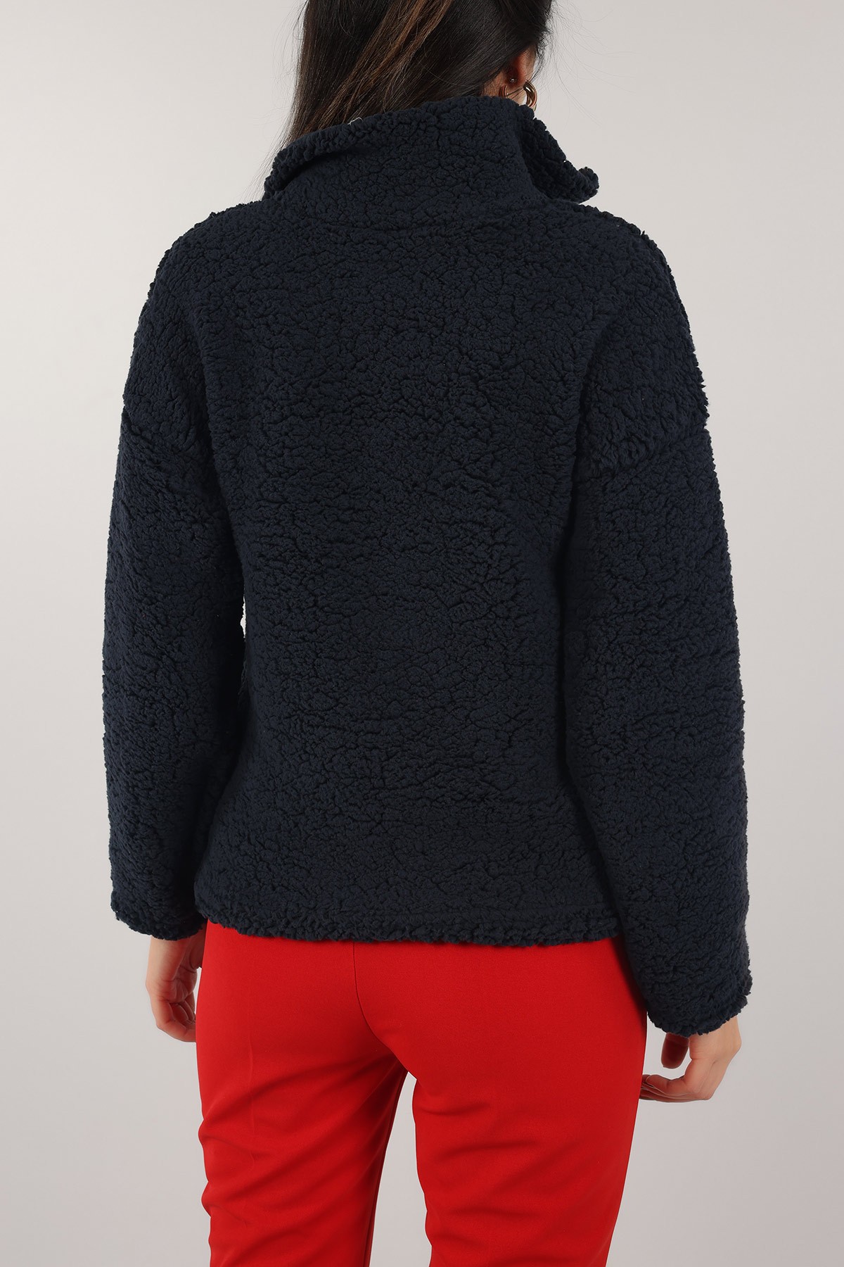 Lacivert Yarım Fermuarlı Yumoş Sweat 153485