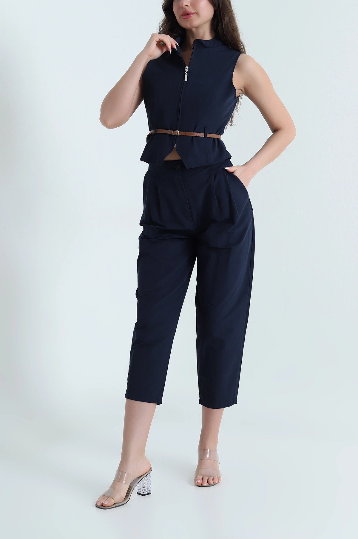 Lacivert Yelek Pantolon Larimar Kadın İkili Takım 457088