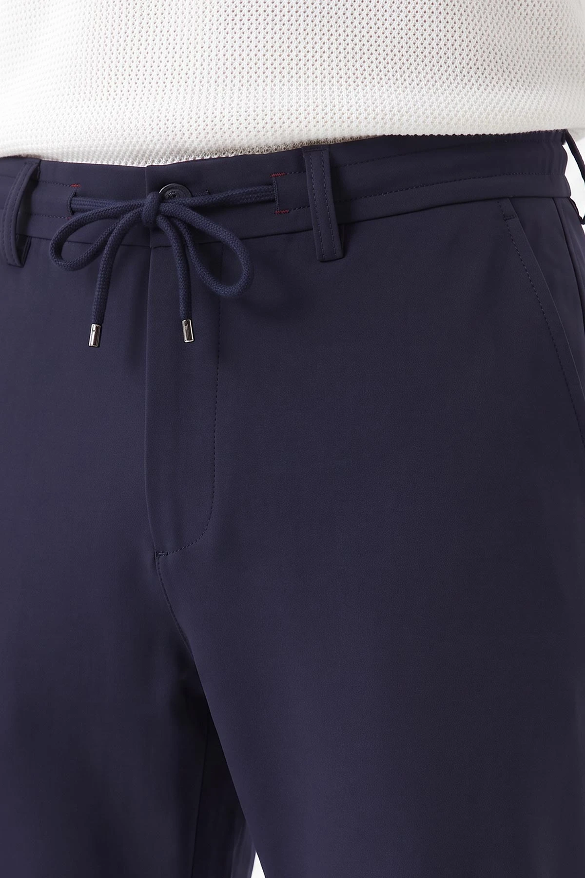 Lacivert Regular Fit Belden Bağlamalı Erkek Pantolon 493155