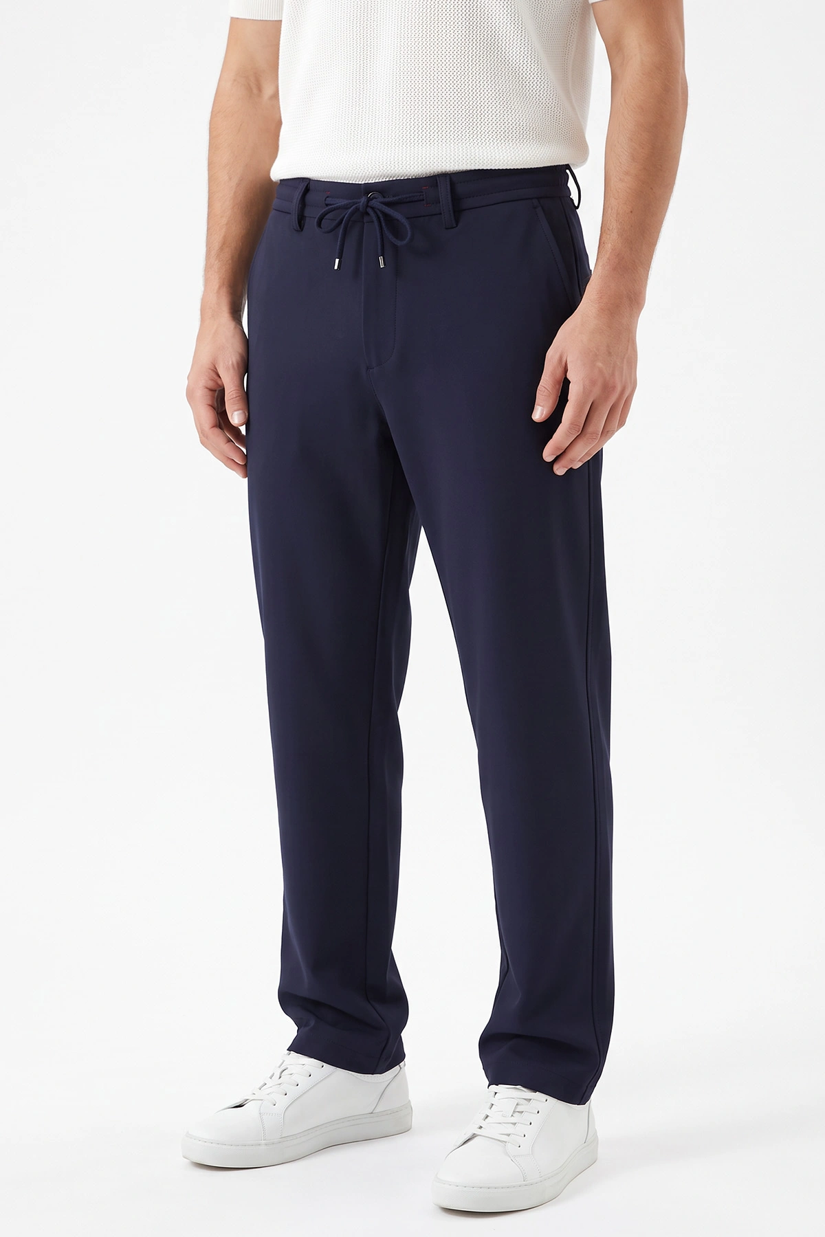 Lacivert Regular Fit Belden Bağlamalı Erkek Pantolon 493155