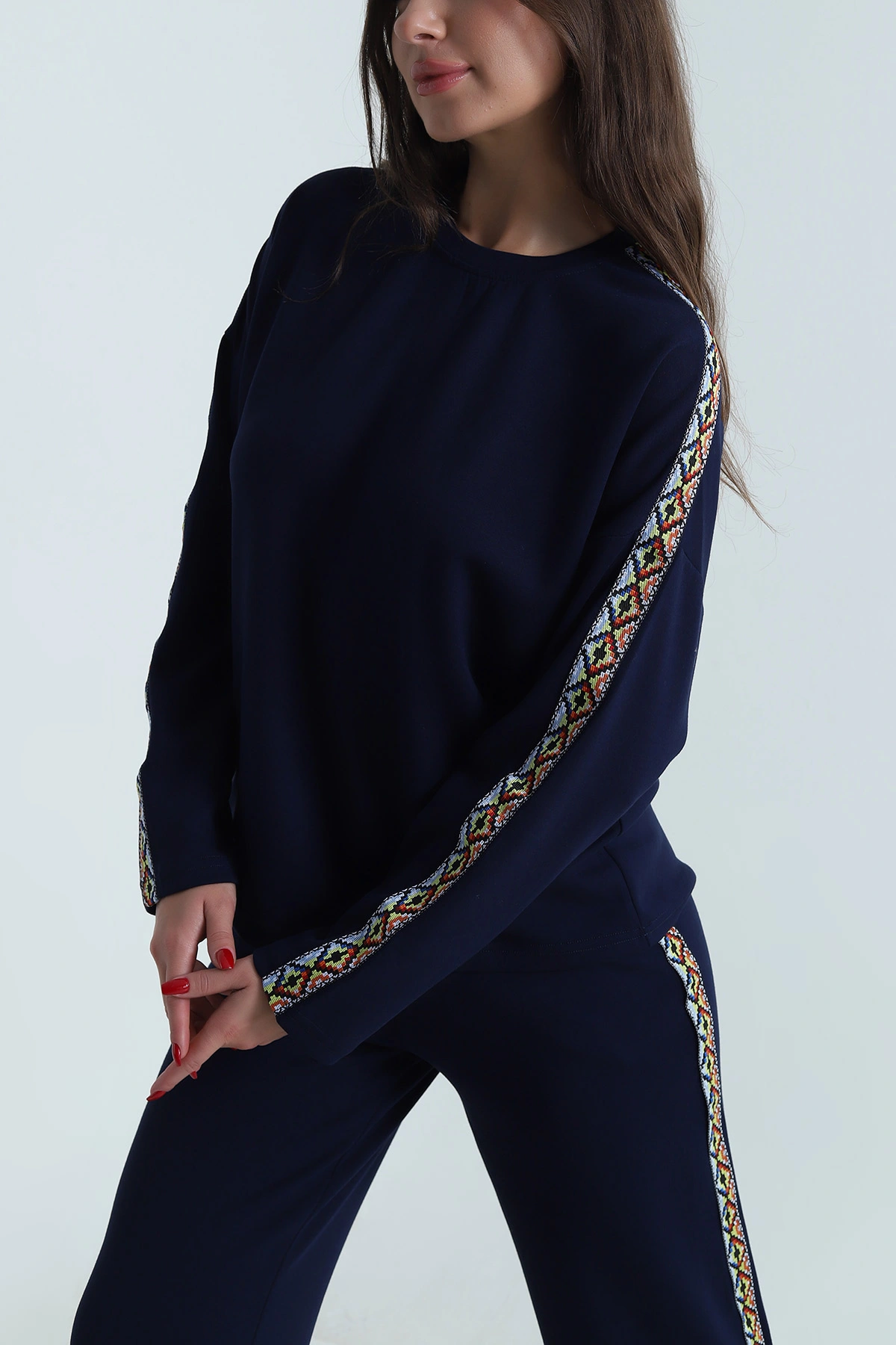Lacivert Yeni Sezon Modal Kadın İkili Takım 487968