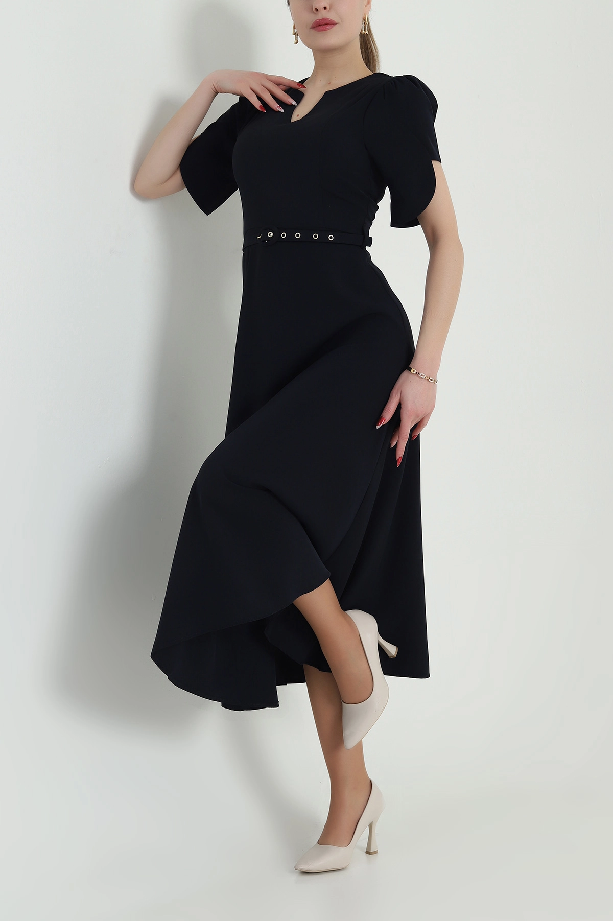 Lacivert Yeni Sezon Twill Kadın Elbise 425142