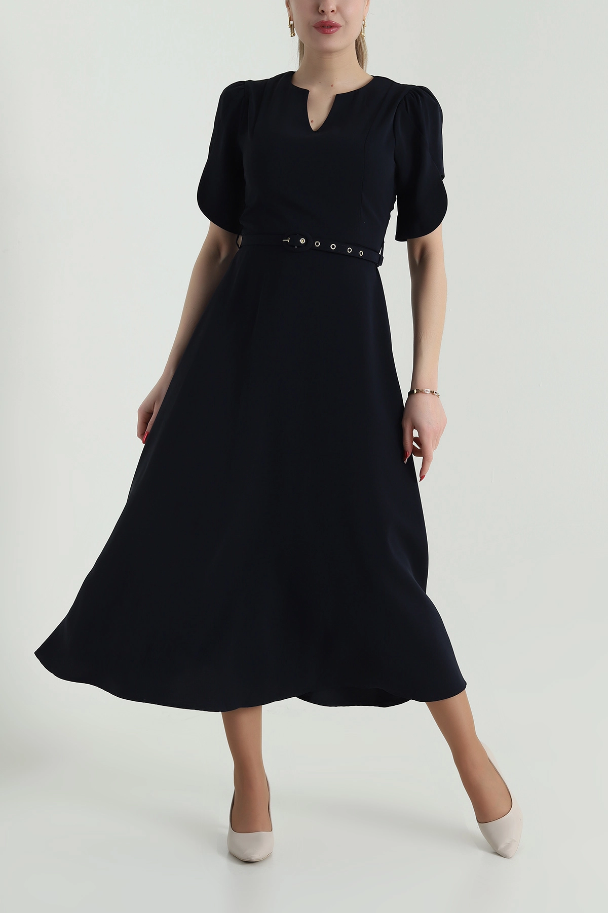 Lacivert Yeni Sezon Twill Kadın Elbise 425142