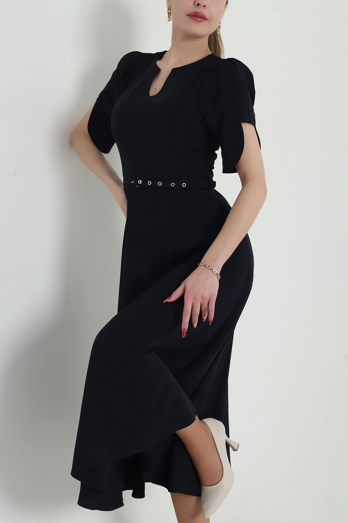 Lacivert Yeni Sezon Twill Kadın Elbise 425142