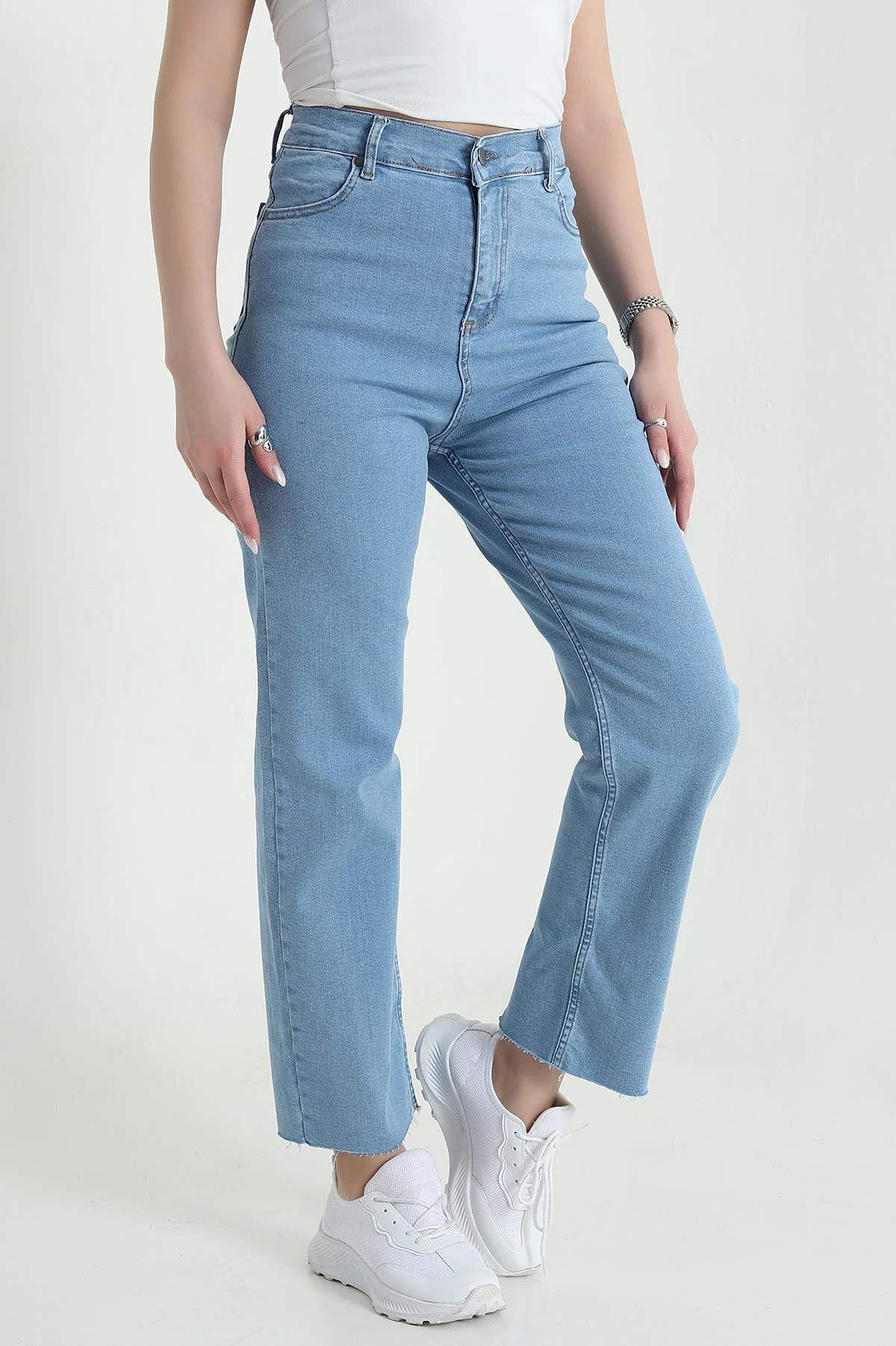 Lazer Paça Likralı Kadın Kot Pantolon 444056