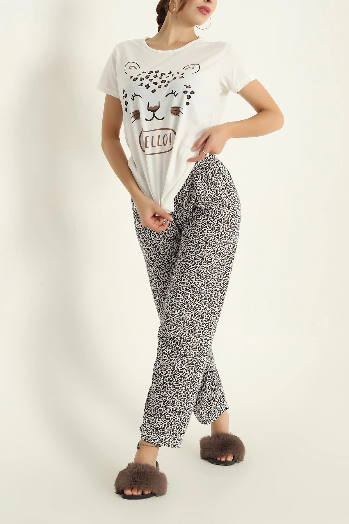 Leopar Baskılı Süprem Pijama Takımı 288929