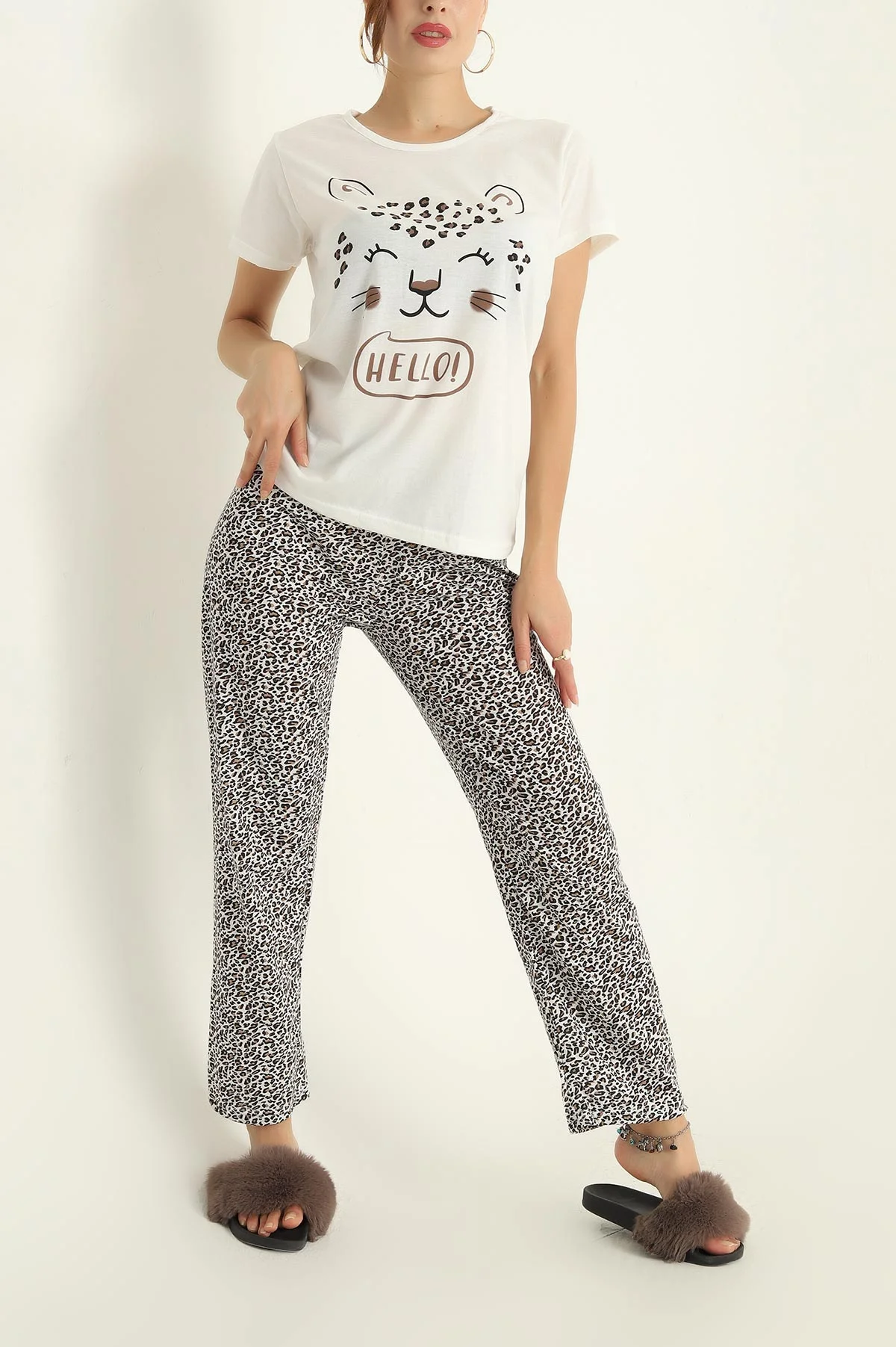 Leopar Baskılı Süprem Pijama Takımı 288929