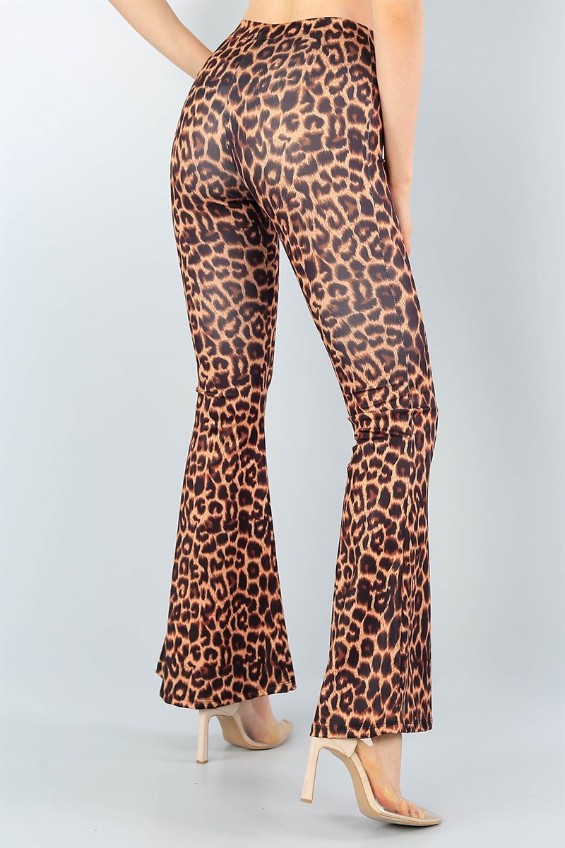 Leopar Desen İspanyol Paça Tayt 39700
