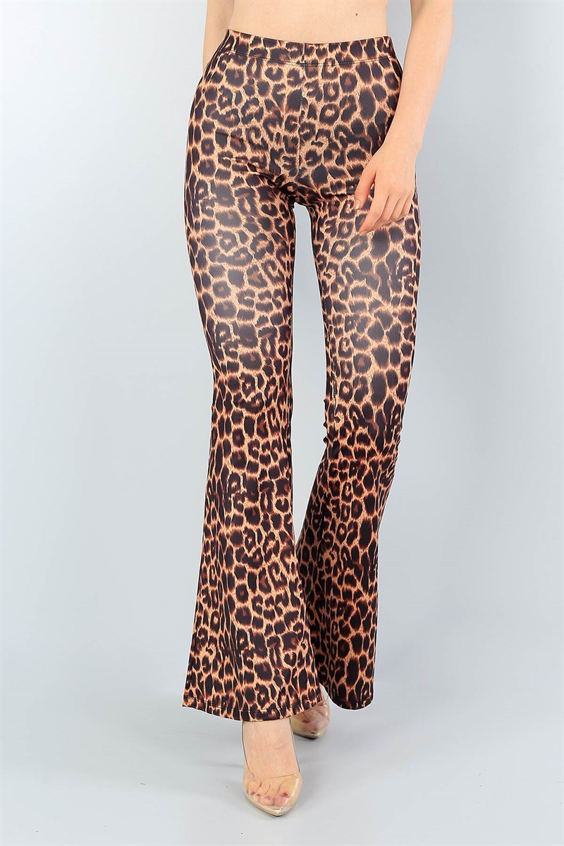 Leopar Desen İspanyol Paça Tayt 39700