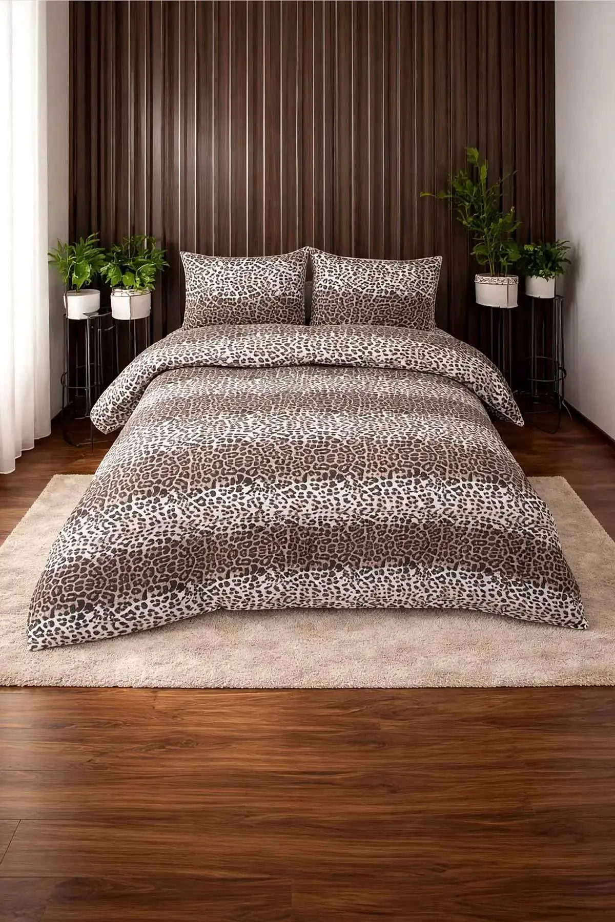 Leopar Desenli 200x240 Çift Kişilik Nevresim Takımı 479236