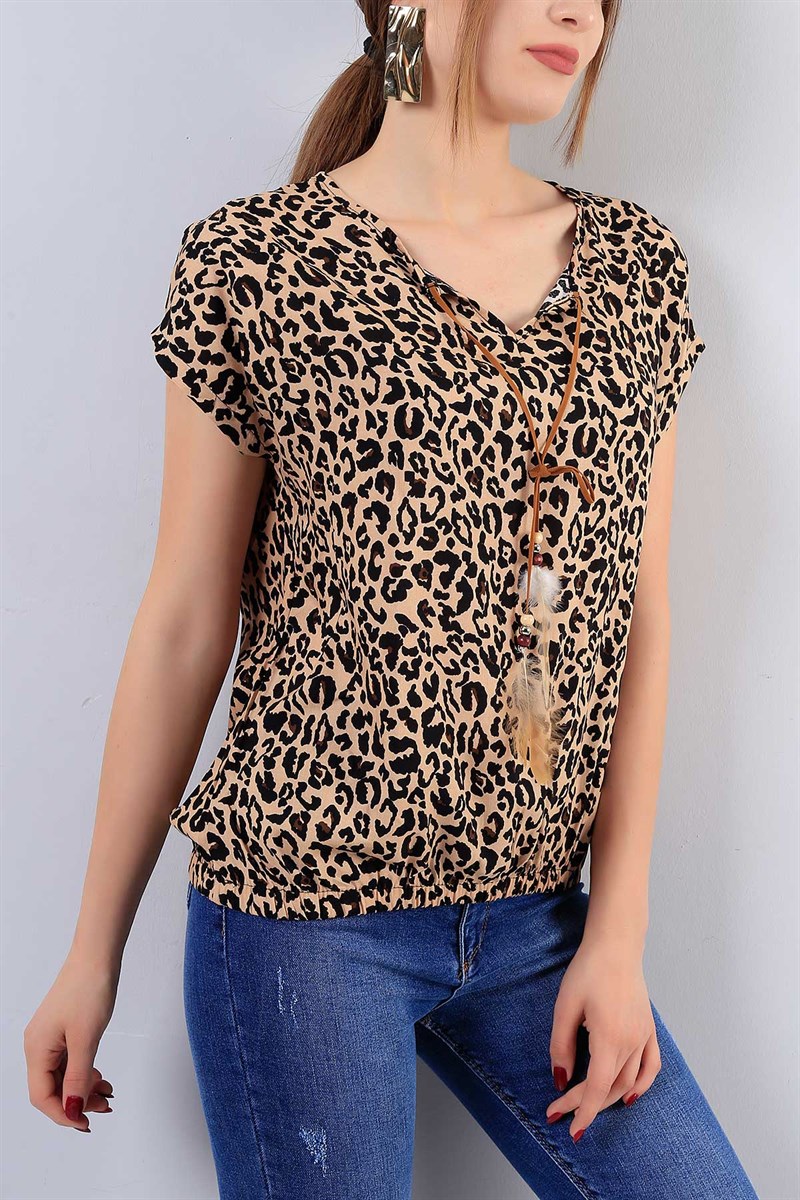 Leopar Desenli Bluz 16919b
