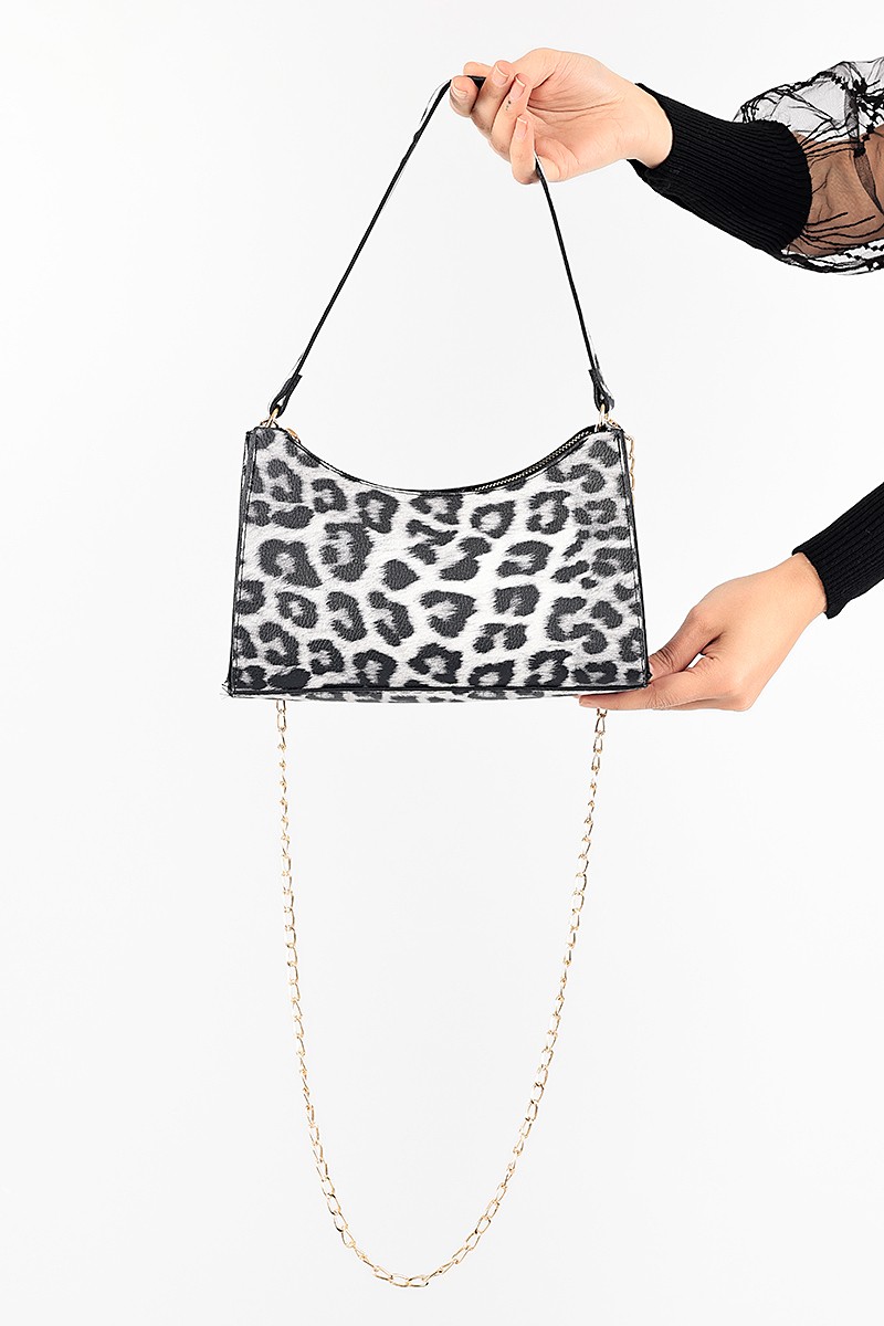 Leopar Desenli El ve Omuz Çantası 87385