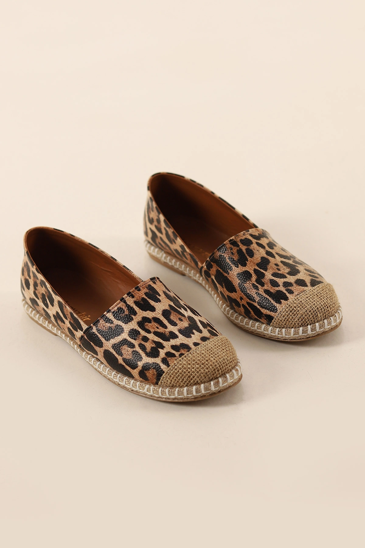 Leopar Desenli Kadın Espadril Ayakkabı 348959