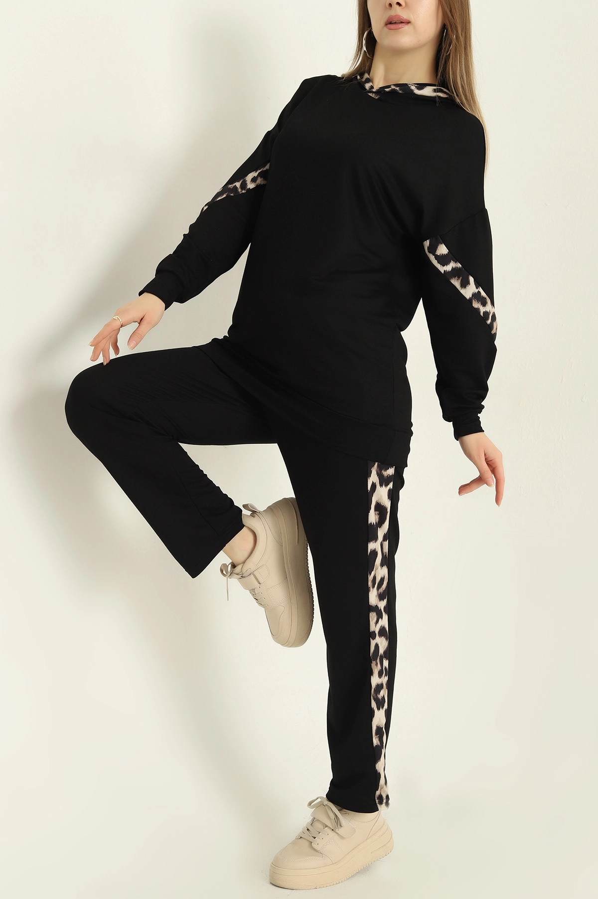 Leopar Desenli Straplez Takım main image 1