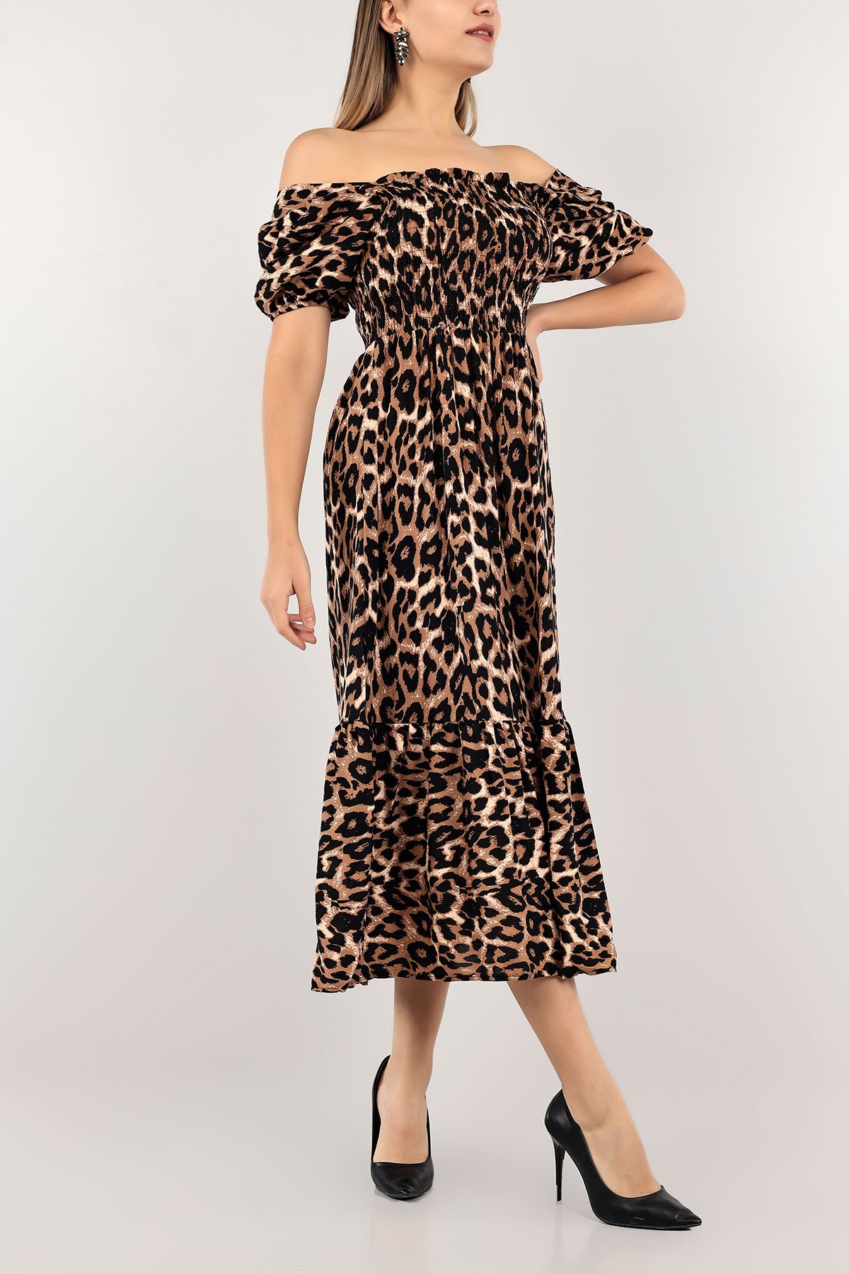 Leopar Gipeli Dokuma Elbise 112943