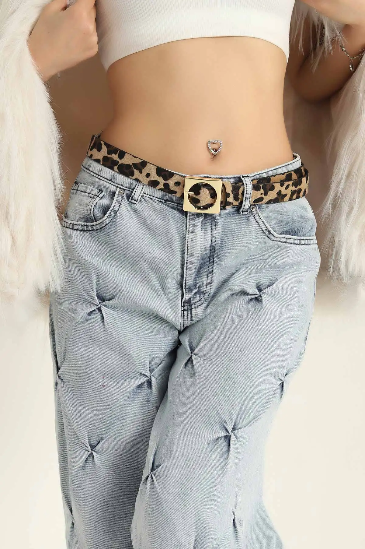 Leopar Gold Tokalı Kadın Kemer 317555
