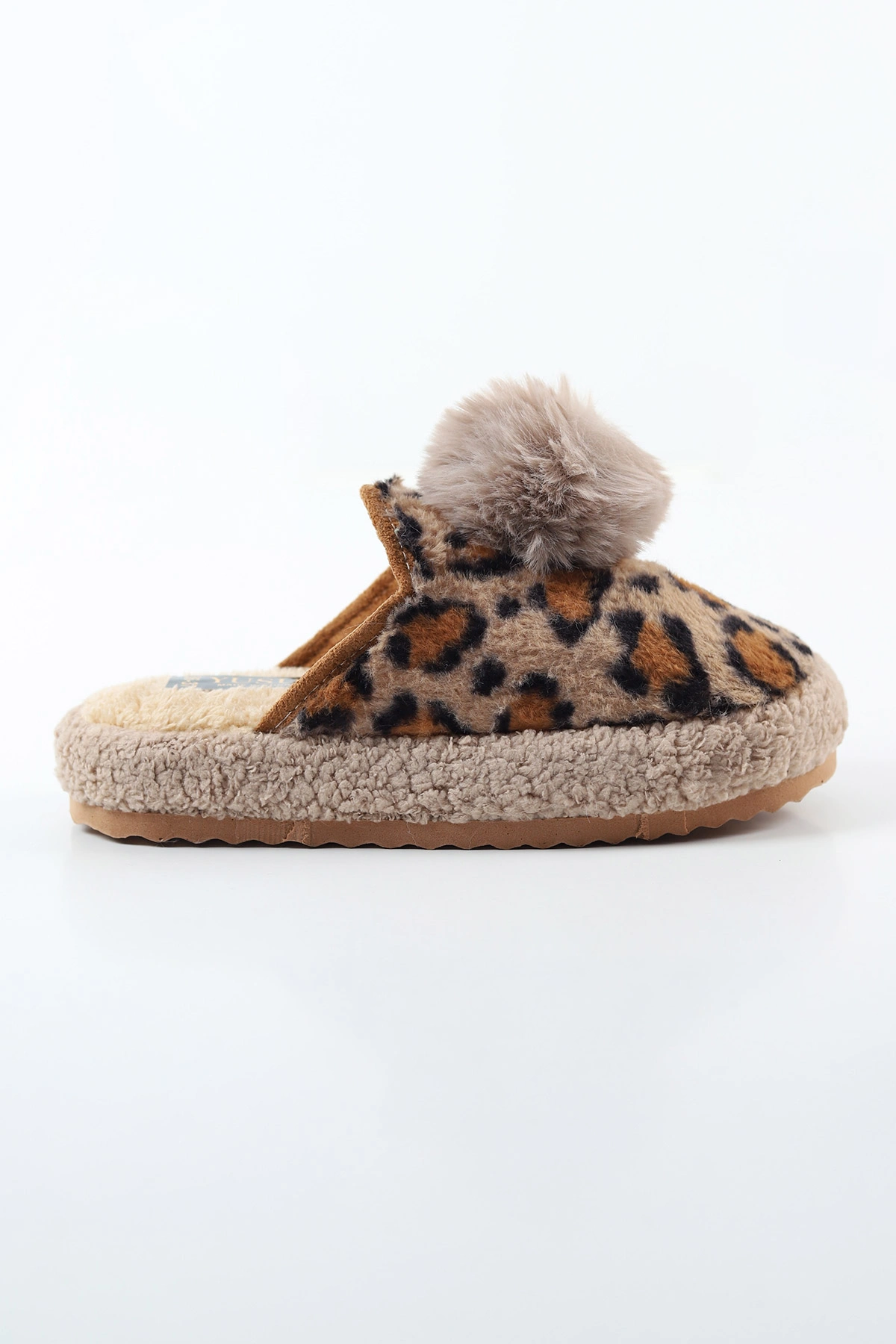 Leopar Peluş Önü Kapalı Kadın Ev Terliği 493467