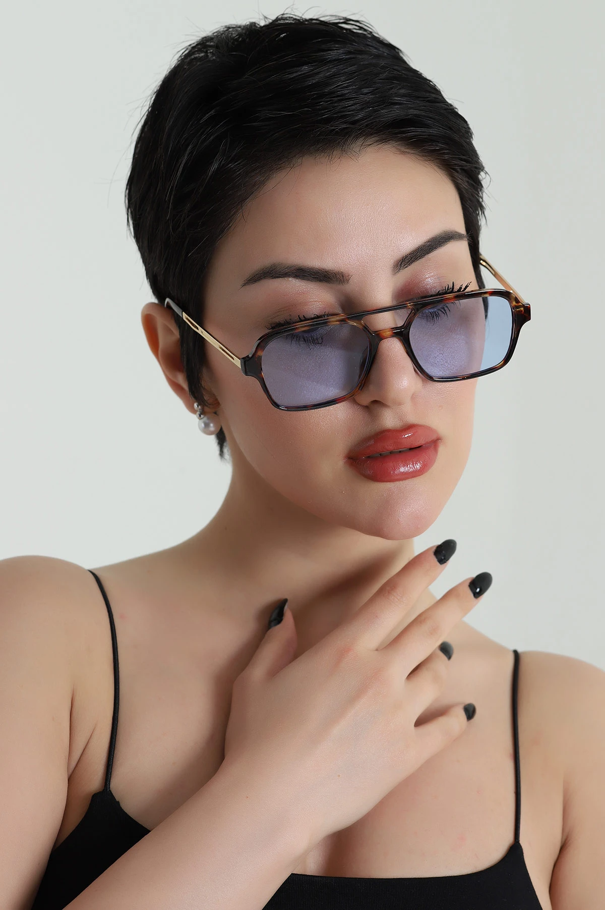 Leopar Mavi  Retro Kadın Güneş Gözlüğü (Kutulu) 454199