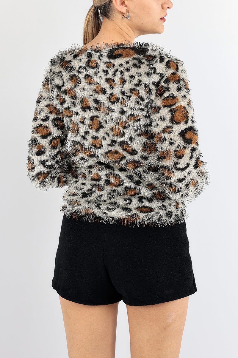 Leopar Sakallı Tasarım Bluz 92541