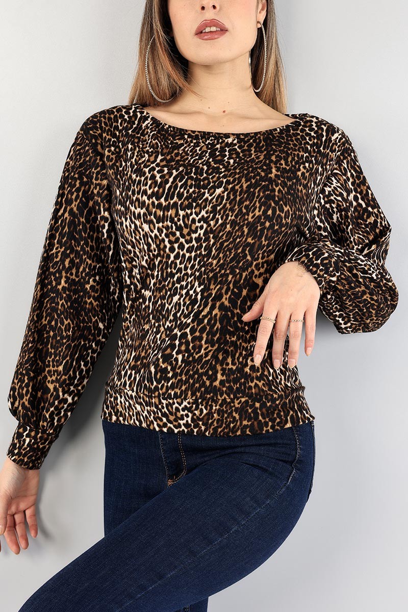 Leopar Yeni Sezon Süet Bluz 89656