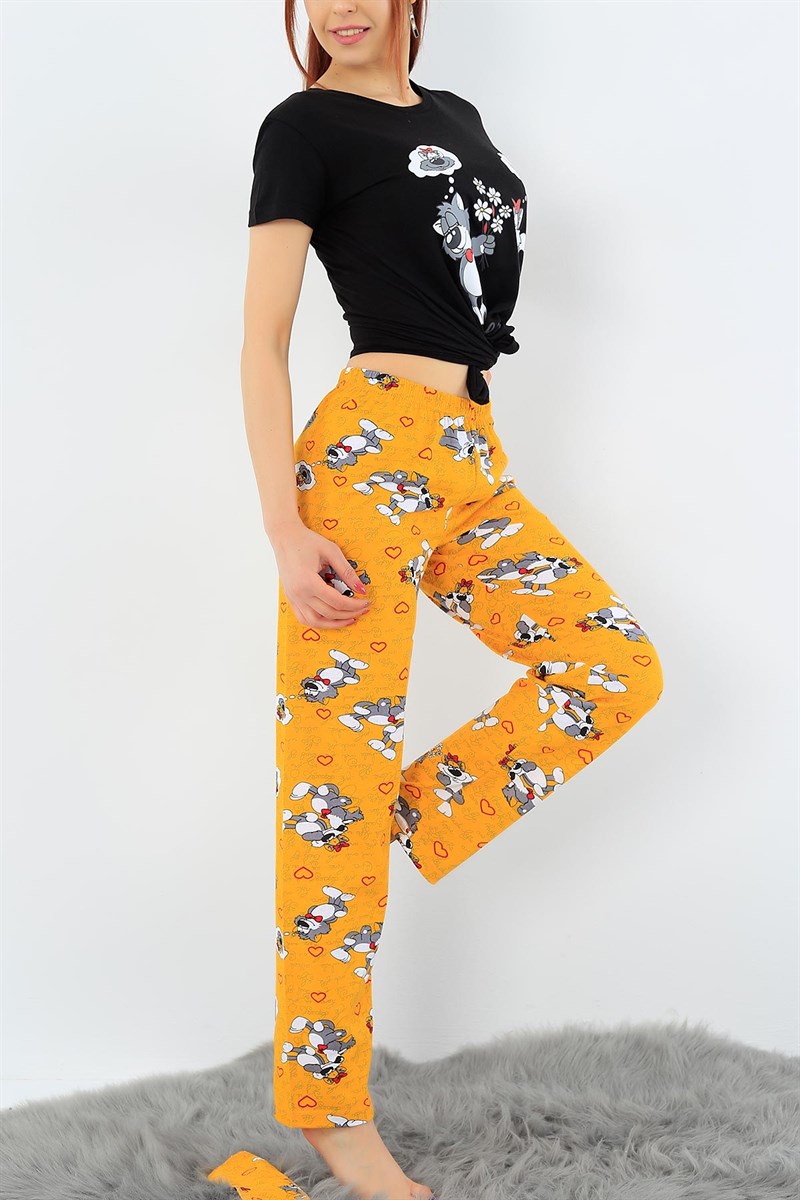 Likralı Bayan Pijama Takımı 31383