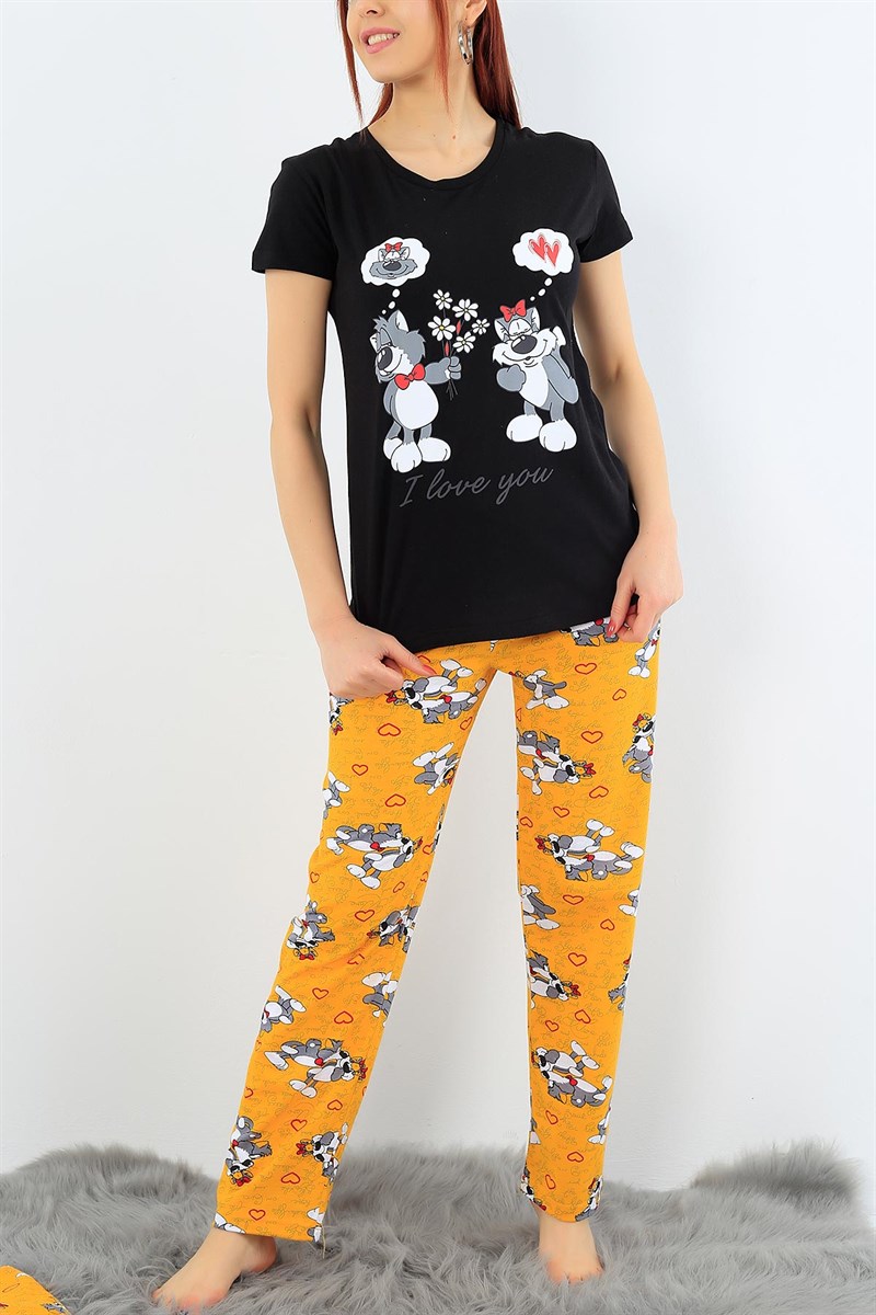 Likralı Bayan Pijama Takımı 31383