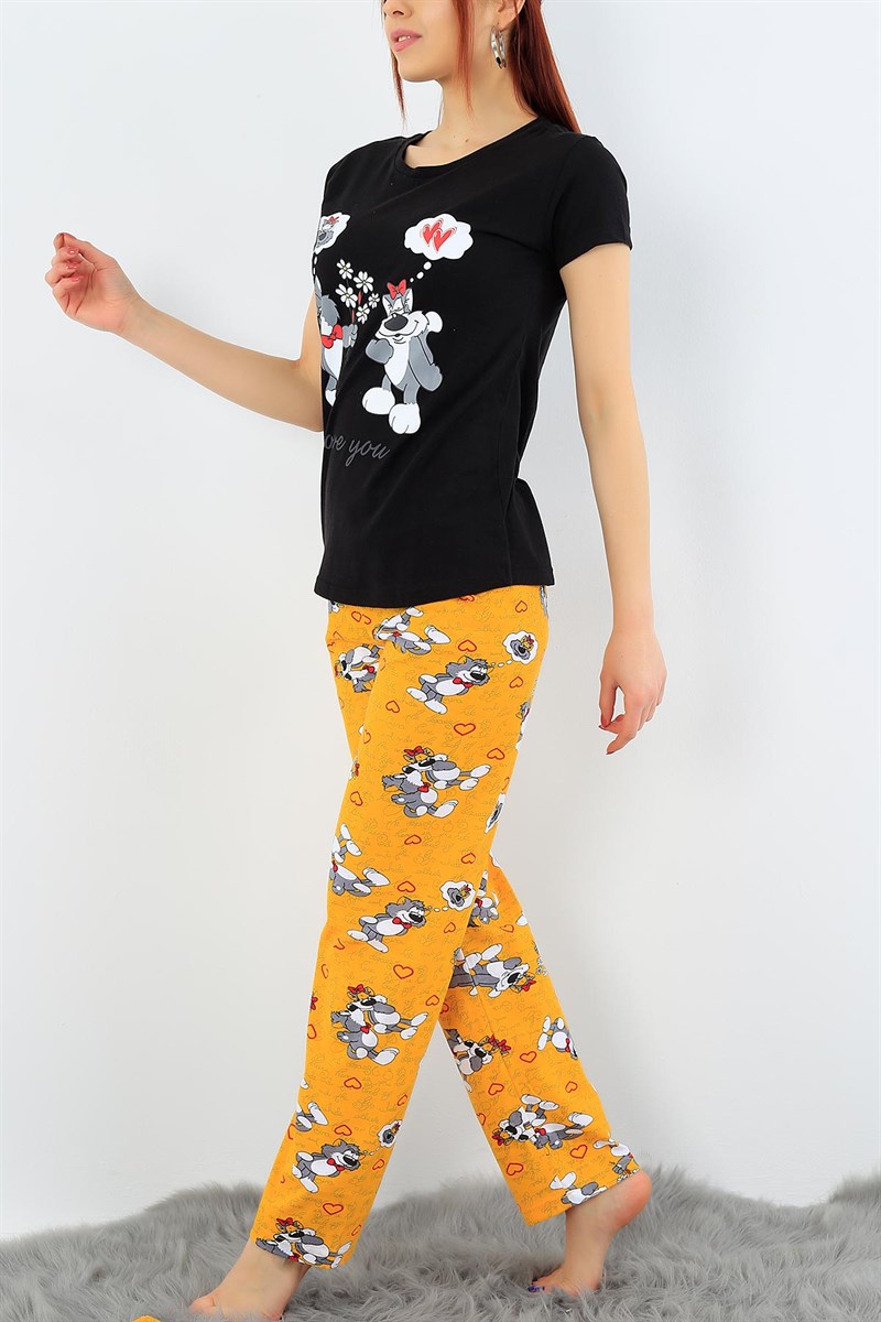 Likralı Bayan Pijama Takımı 31383