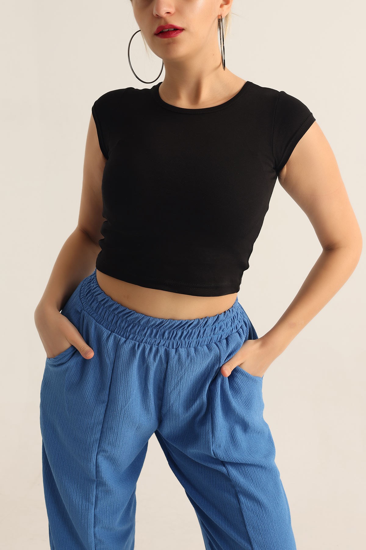 Likralı Crop Üst 177138