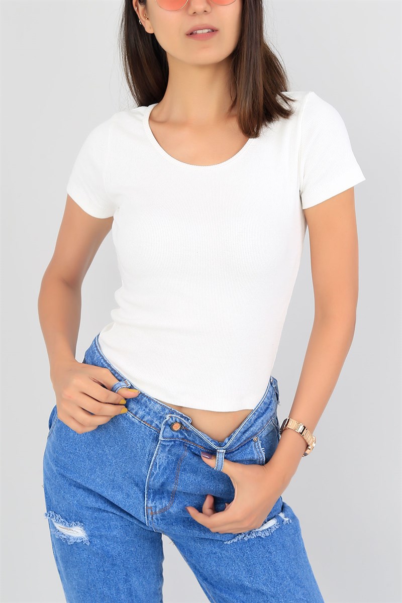 Likralı Kaşkorse Bayan Tişört 37954
