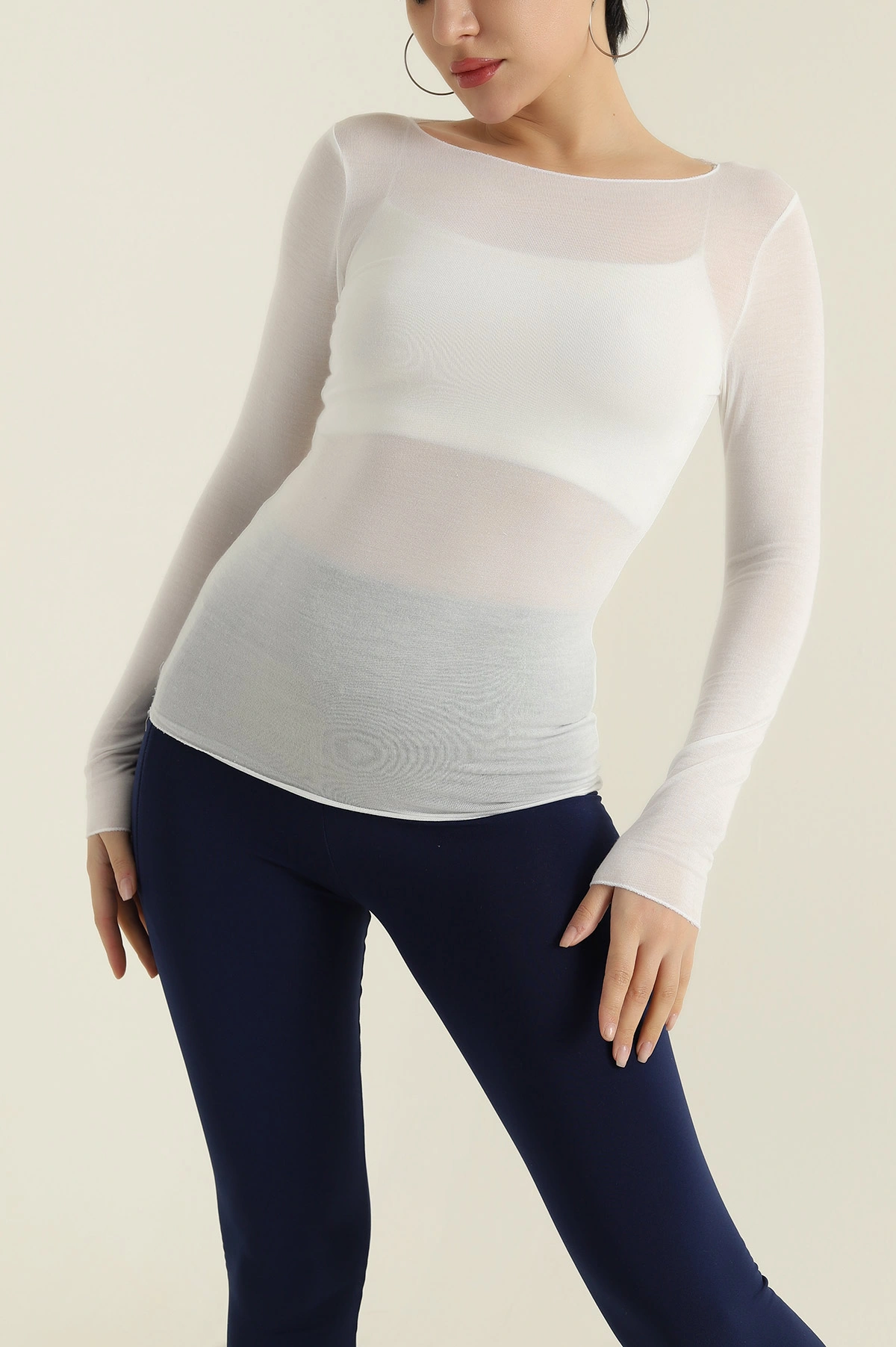 Likralı Transparan Kadın Bluz 421310