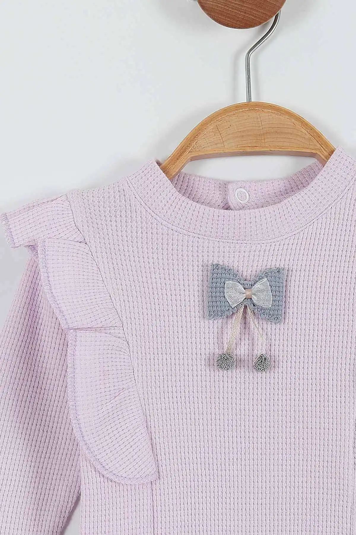 Lila (0-12 Ay) Fiyonklu Fırfırlı Kız Bebek Takım 288918