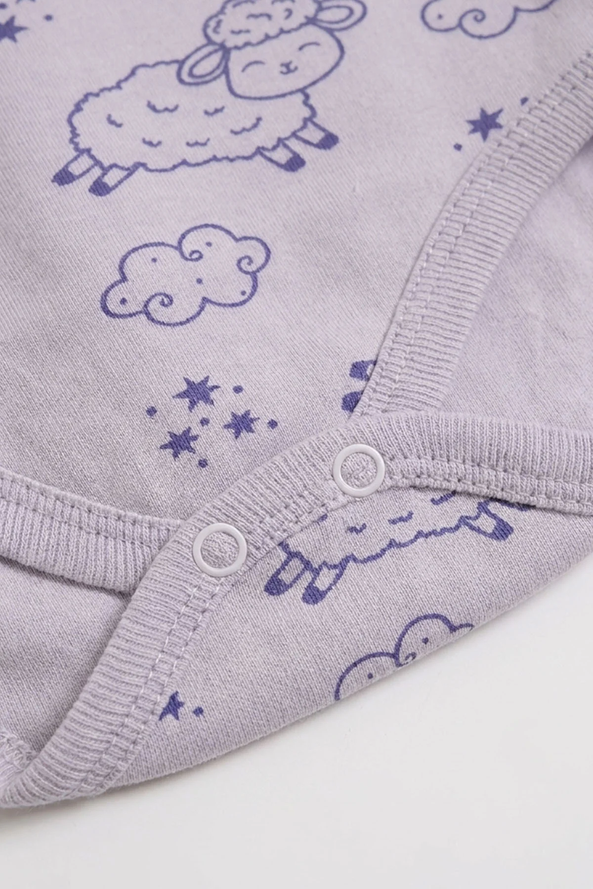 Lila (0-3 Yaş) Kuzu Desenli Uzun Kol Bebek &Çocuk Çıtçıtlı Badi 482400